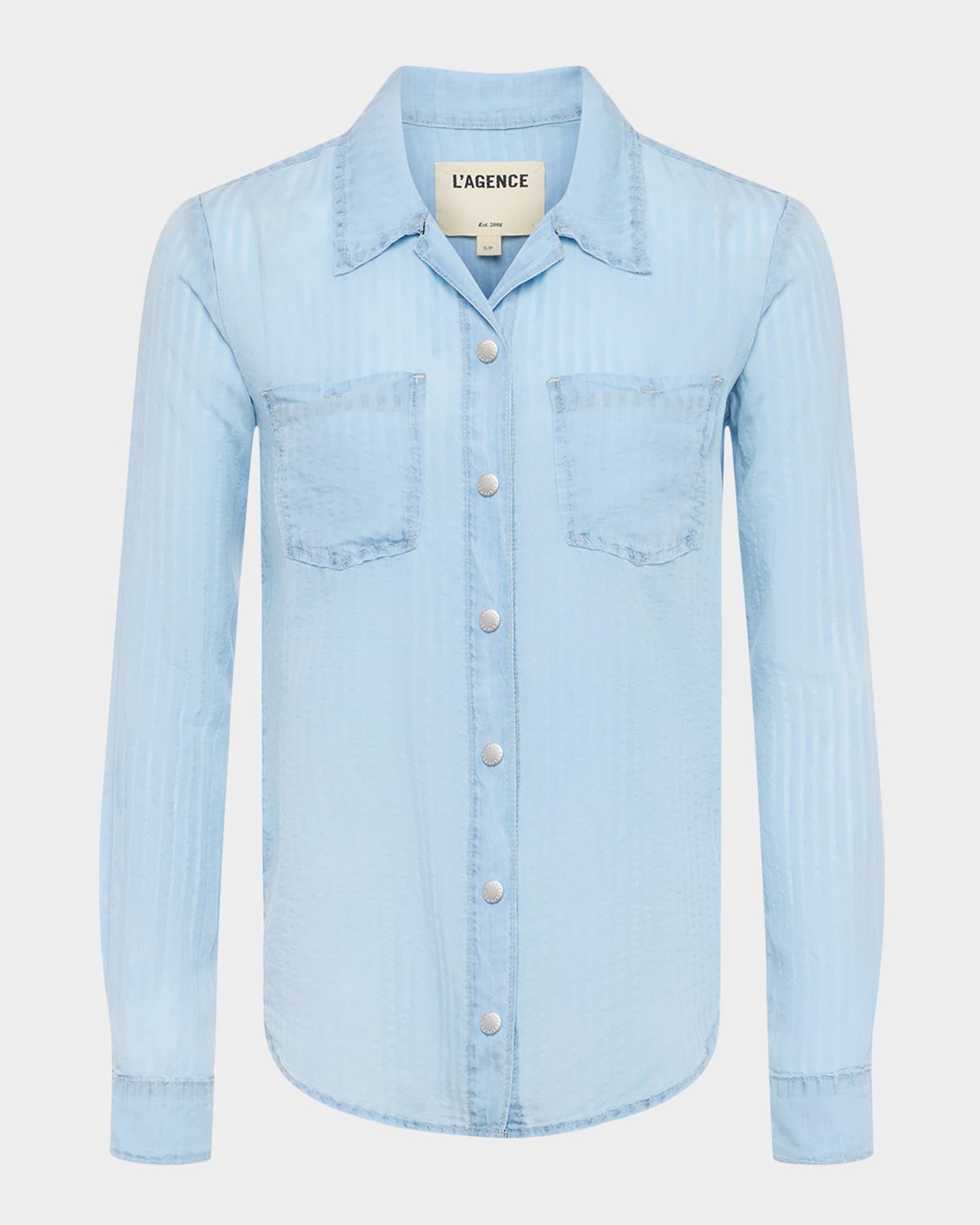 L Agence Isla Stripe Denim Shirt