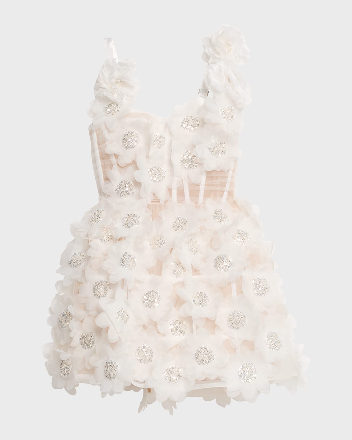 BRONX AND BANCO ROSALIE SEQUIN-EMBELLISHED APPLIQUE MINI DRESS 