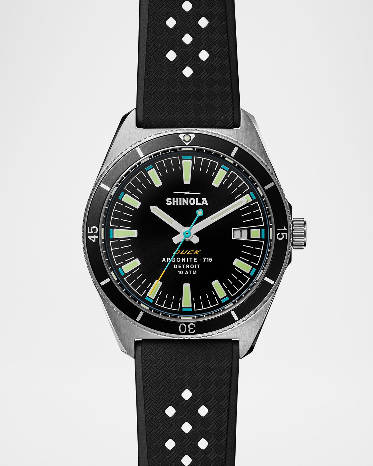 Duck Rubber-Strap Analog Watch, 40mm