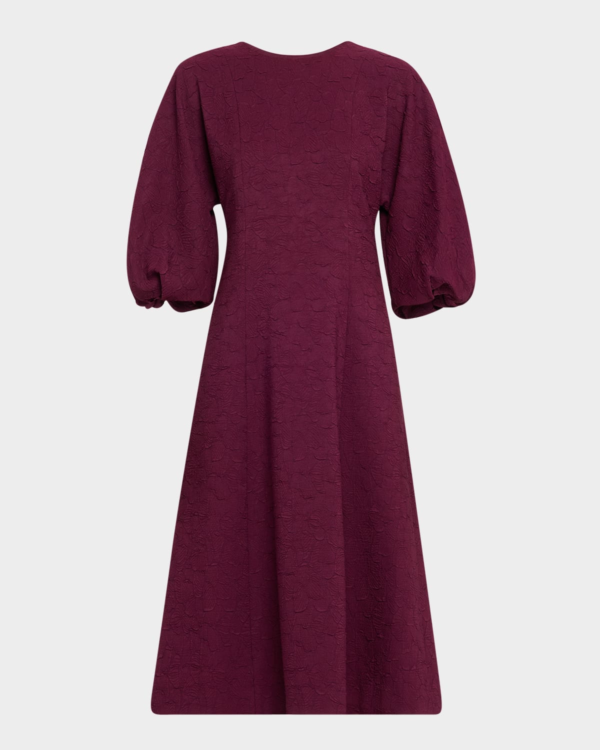 Lafayette 148 Balloon-sleeve Jacquard Midi Dress