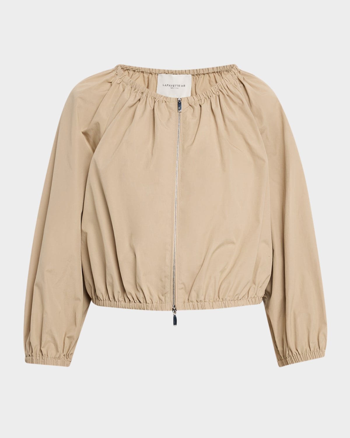 Lafayette 148 New York Crop Organic Cotton Poplin Bubble Jacket