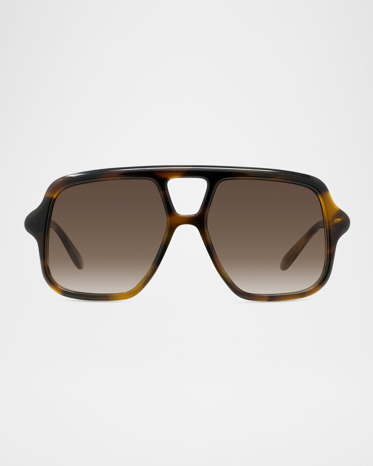 Loewe Slim Aviator Logo Sunglasses In Dark Havanagradient Brown