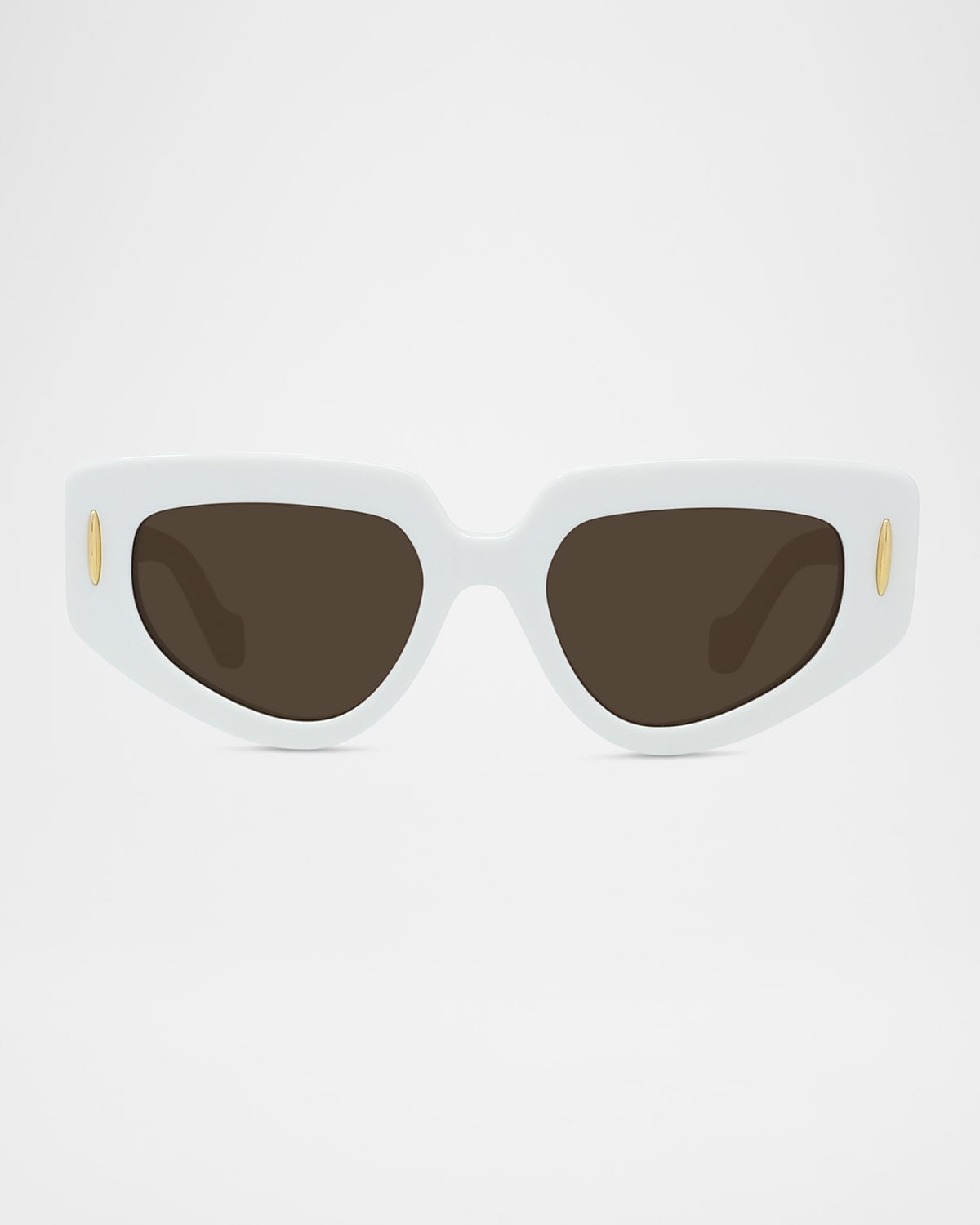 Loewe Anagram Geometric Acetate Sunglasses In Ivorybrown