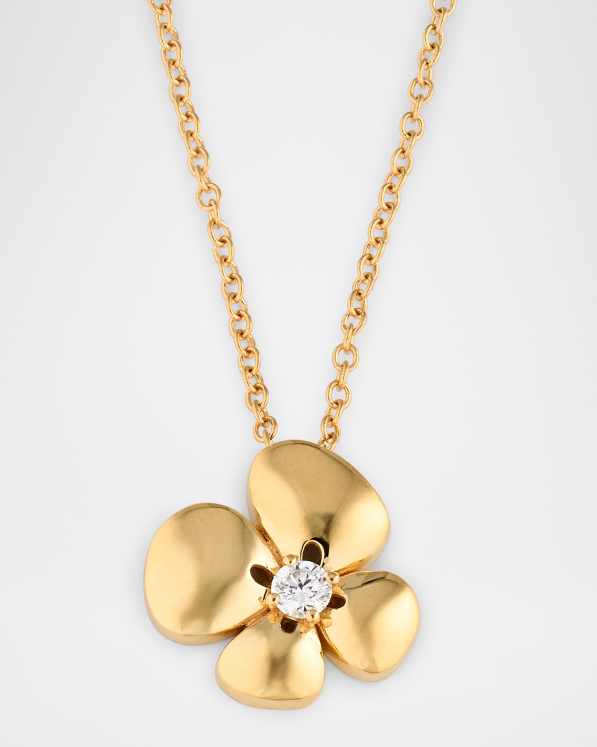 Ischia Pendant Necklace in 18K Yellow Gold with White Diamonds