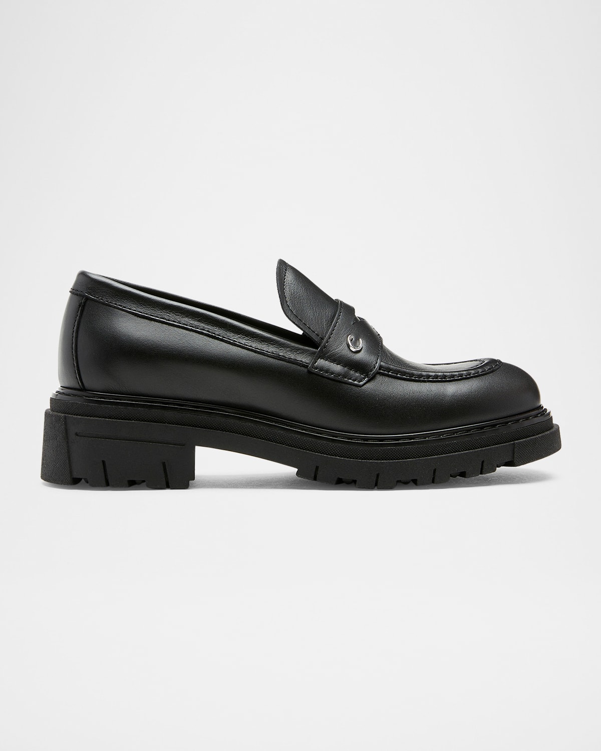 La Canadienne Doe Waterproof Platform Penny Loafer In Black