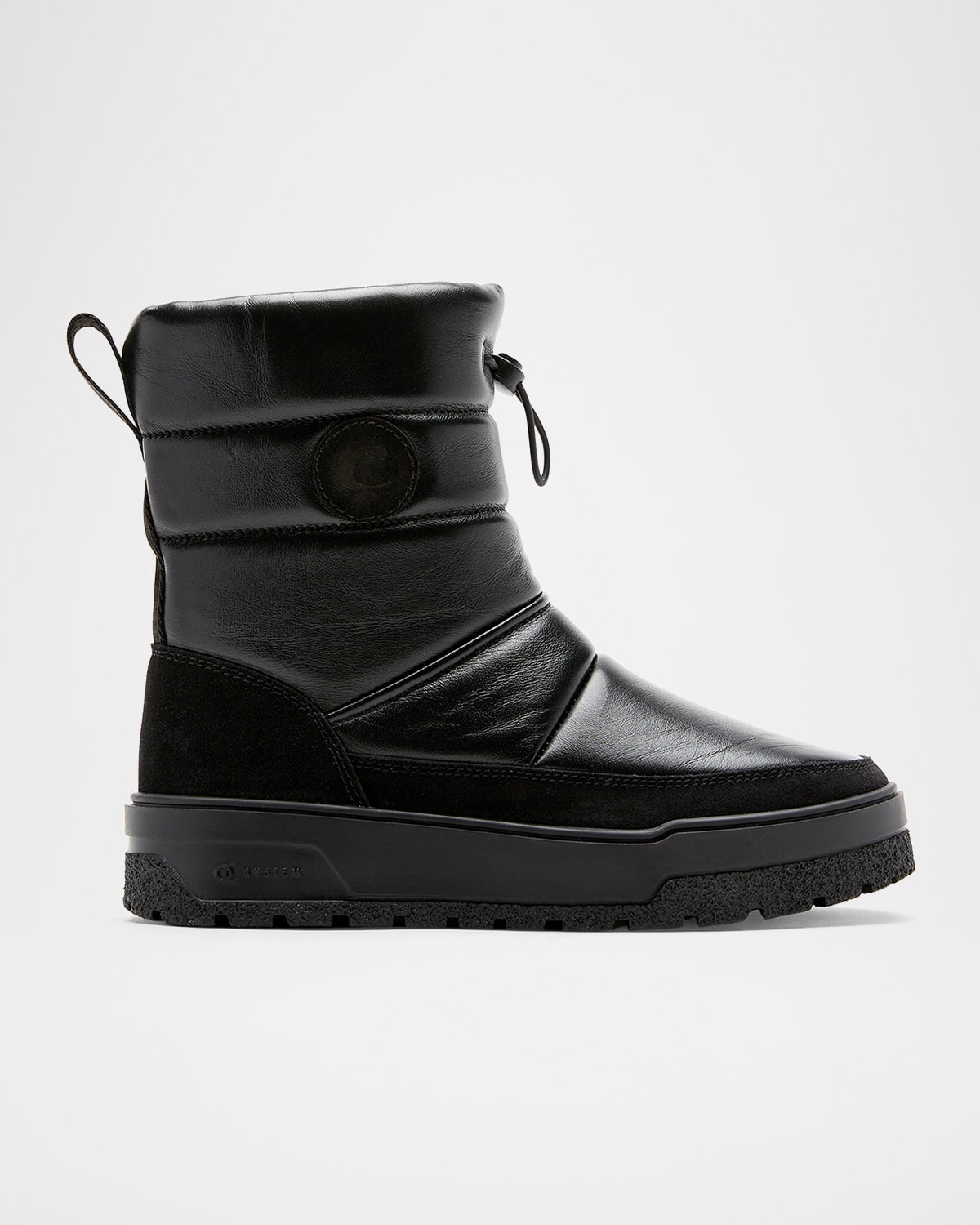 La Canadienne Eric Shearling-lined Puffed Leather Snow Boots In Black