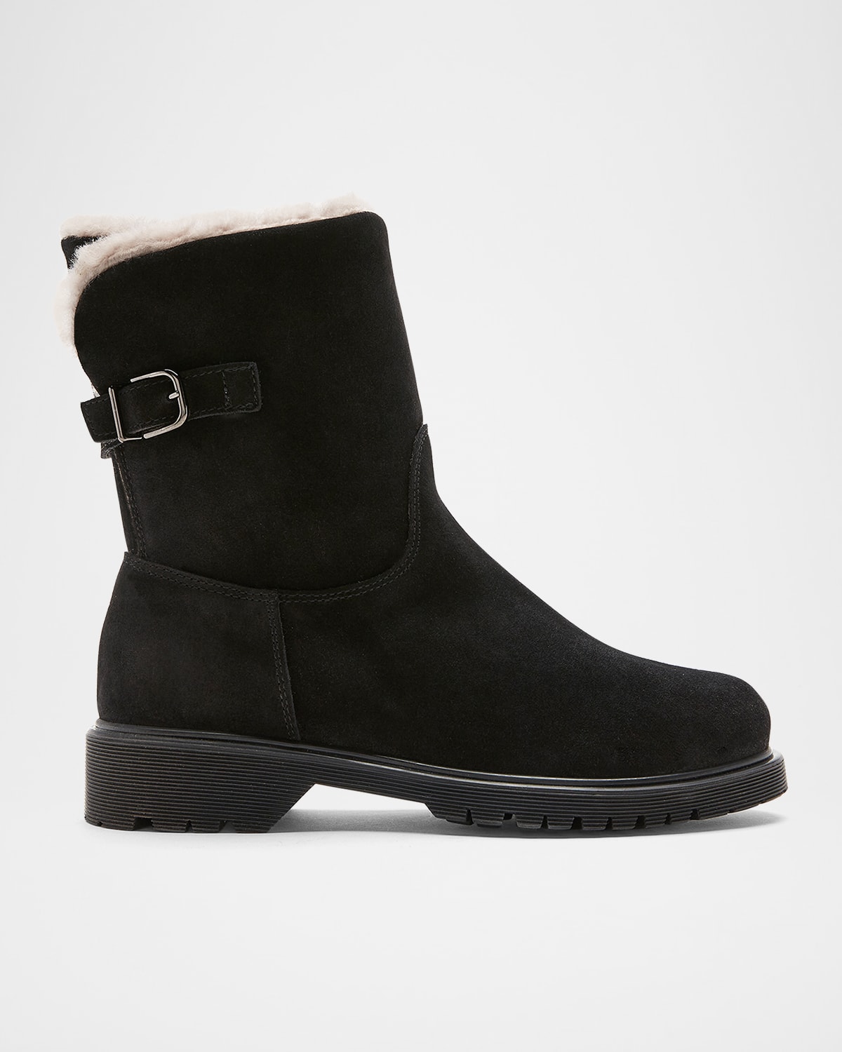 La Canadienne Hadley Shearling-lined Suede Boots In Black