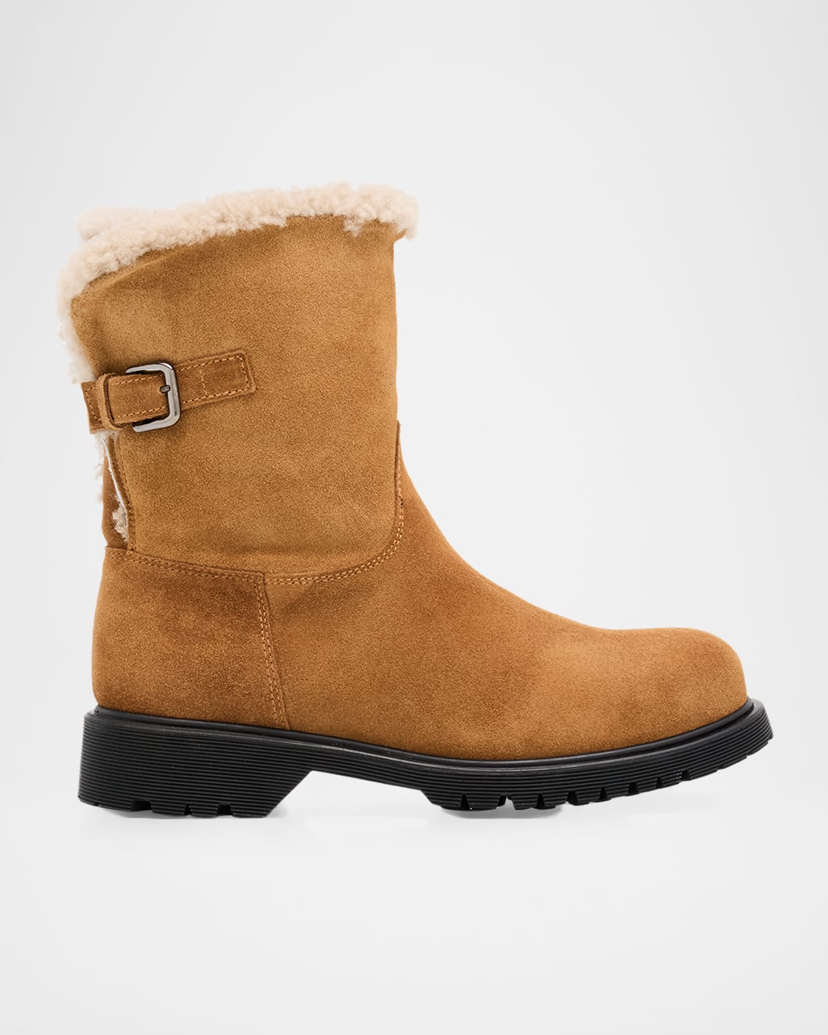 La Canadienne Hadley Shearling-lined Suede Boots In Brown