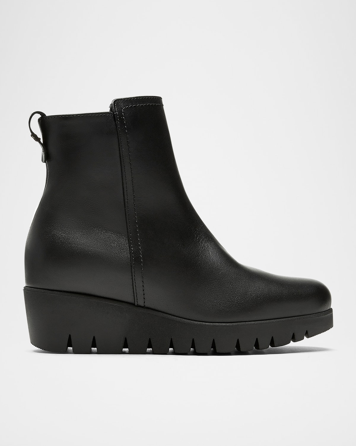 La Canadienne Teagan Leather Wedge Booties In Black