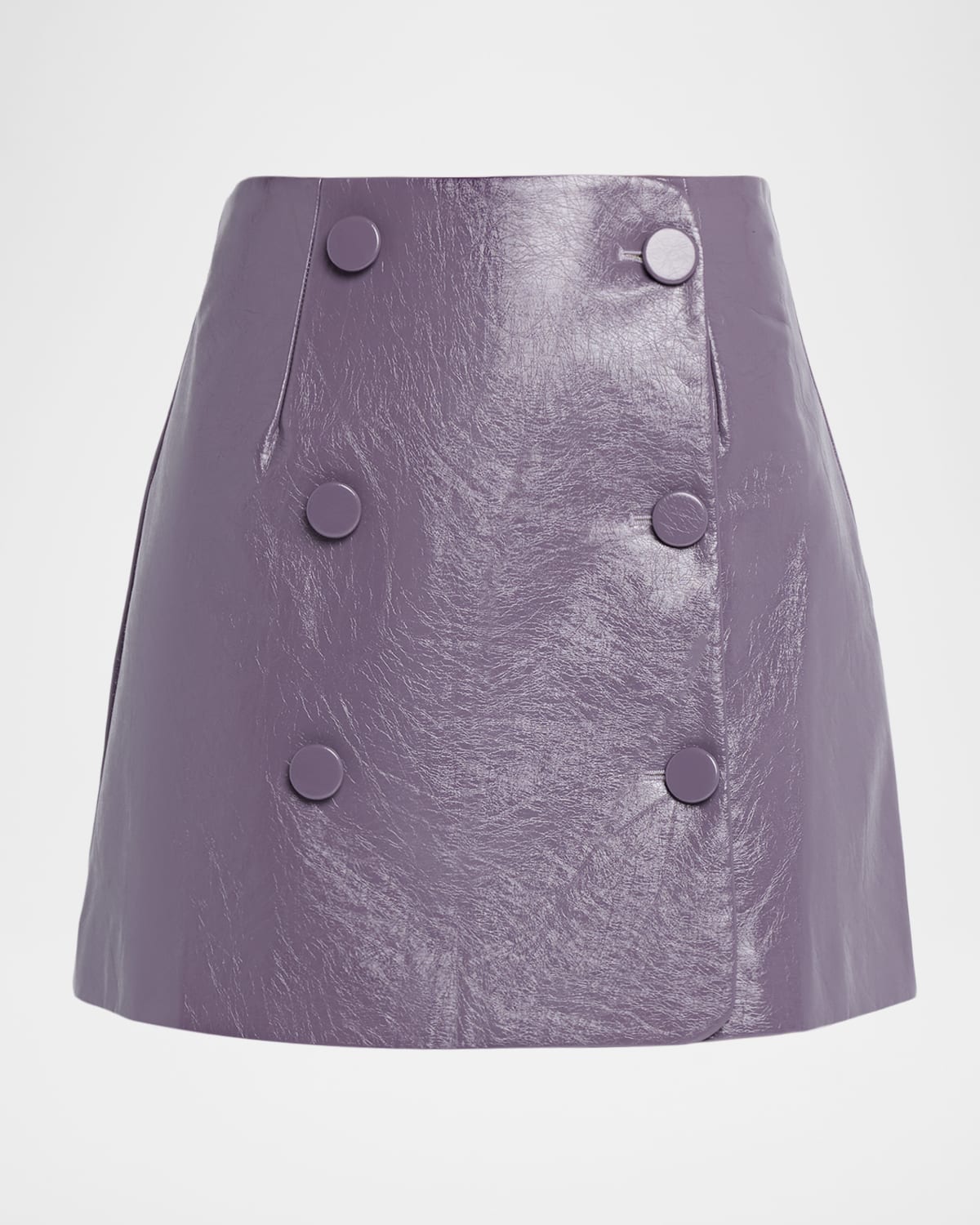 Aknvas Mary Faux Leather Mini Skirt In Purple