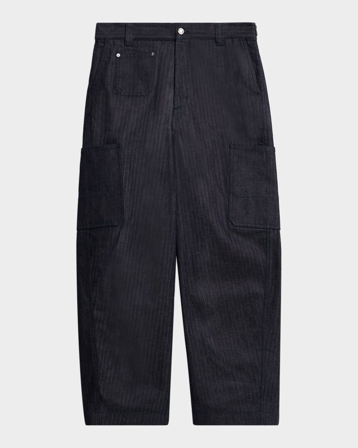 Men's Denim Wide-Leg Cargo Pants