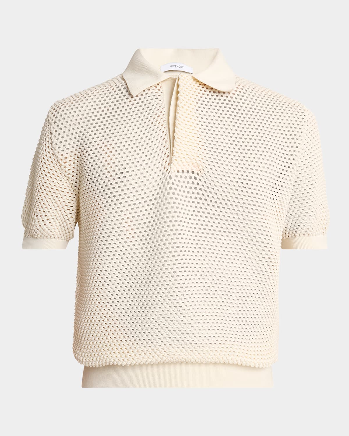 Givenchy Men's Mesh Knit Short-Sleeve Polo Shirt