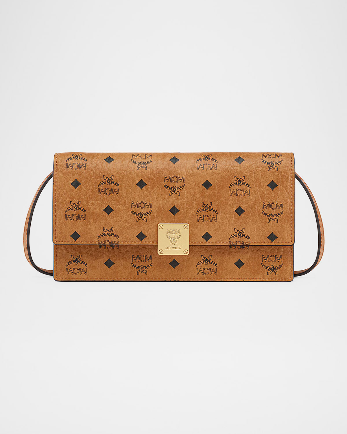 Mcm Aren Crossbody Wallet In Visetos