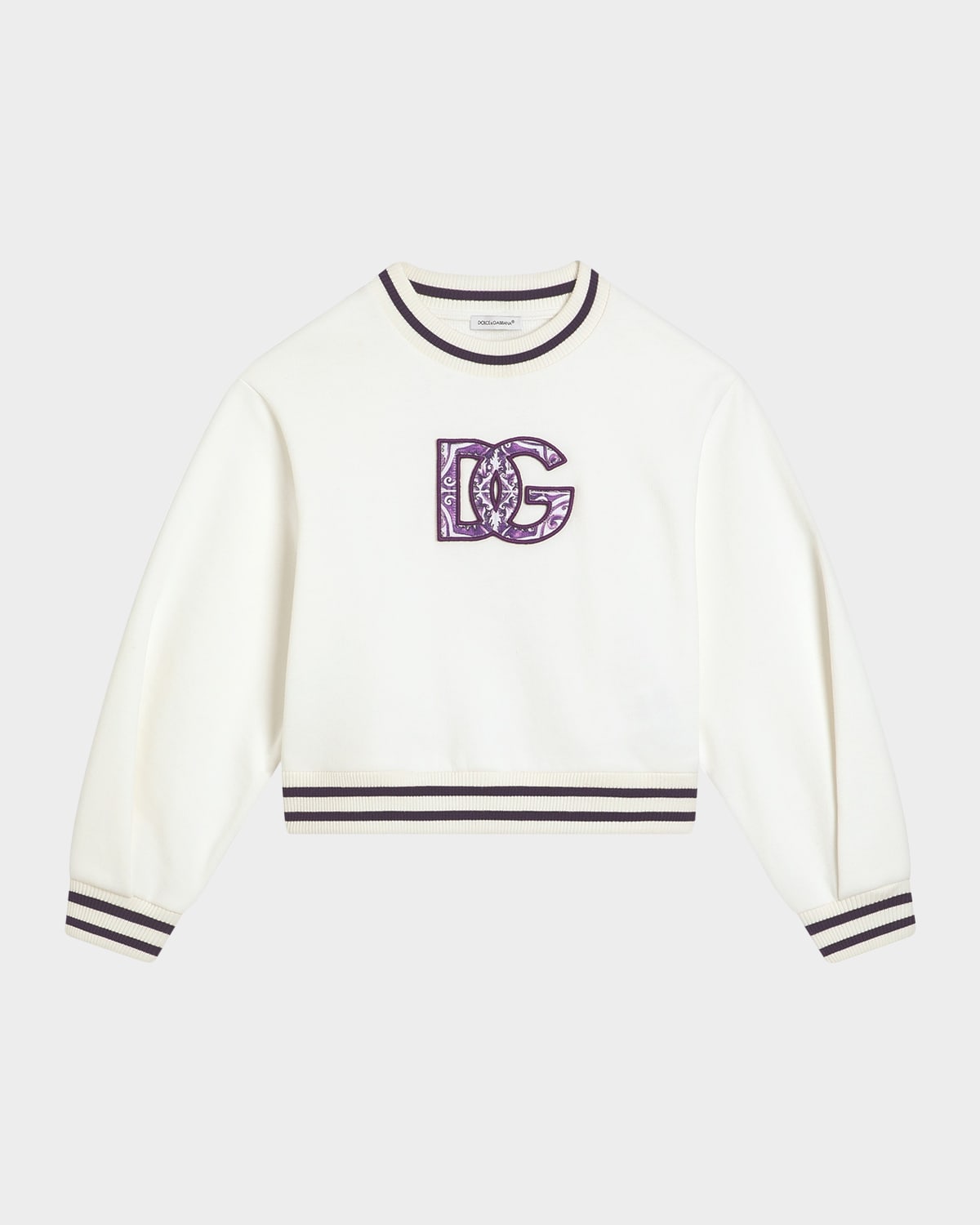 Dolce & Gabbana Girl's Logo-print Maiolica Sweatshirt
