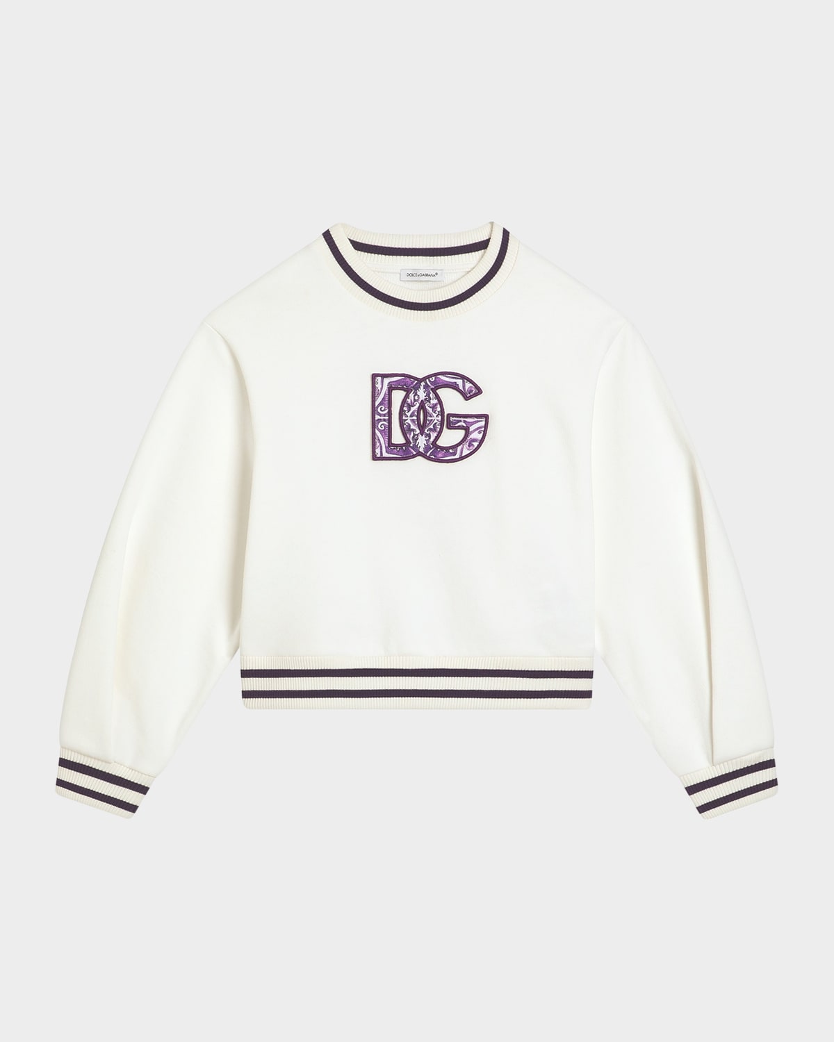 Dolce & Gabbana Girl's Logo-print Maiolica Sweatshirt