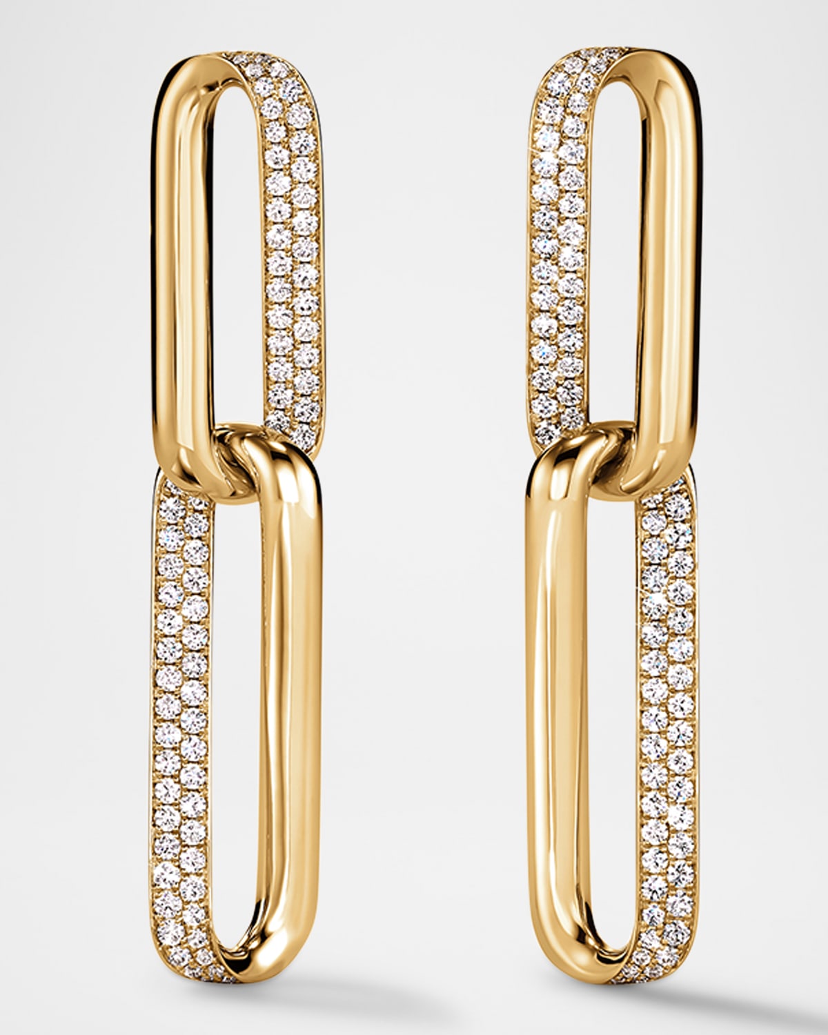 18K Yellow Gold Inside Out Small Diamond Drop Earrings