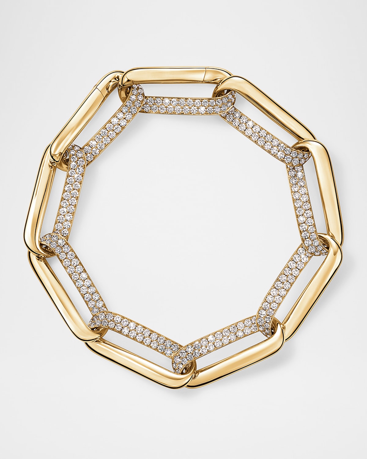 18K Yellow Gold Inside Out Diamond Link Bracelet