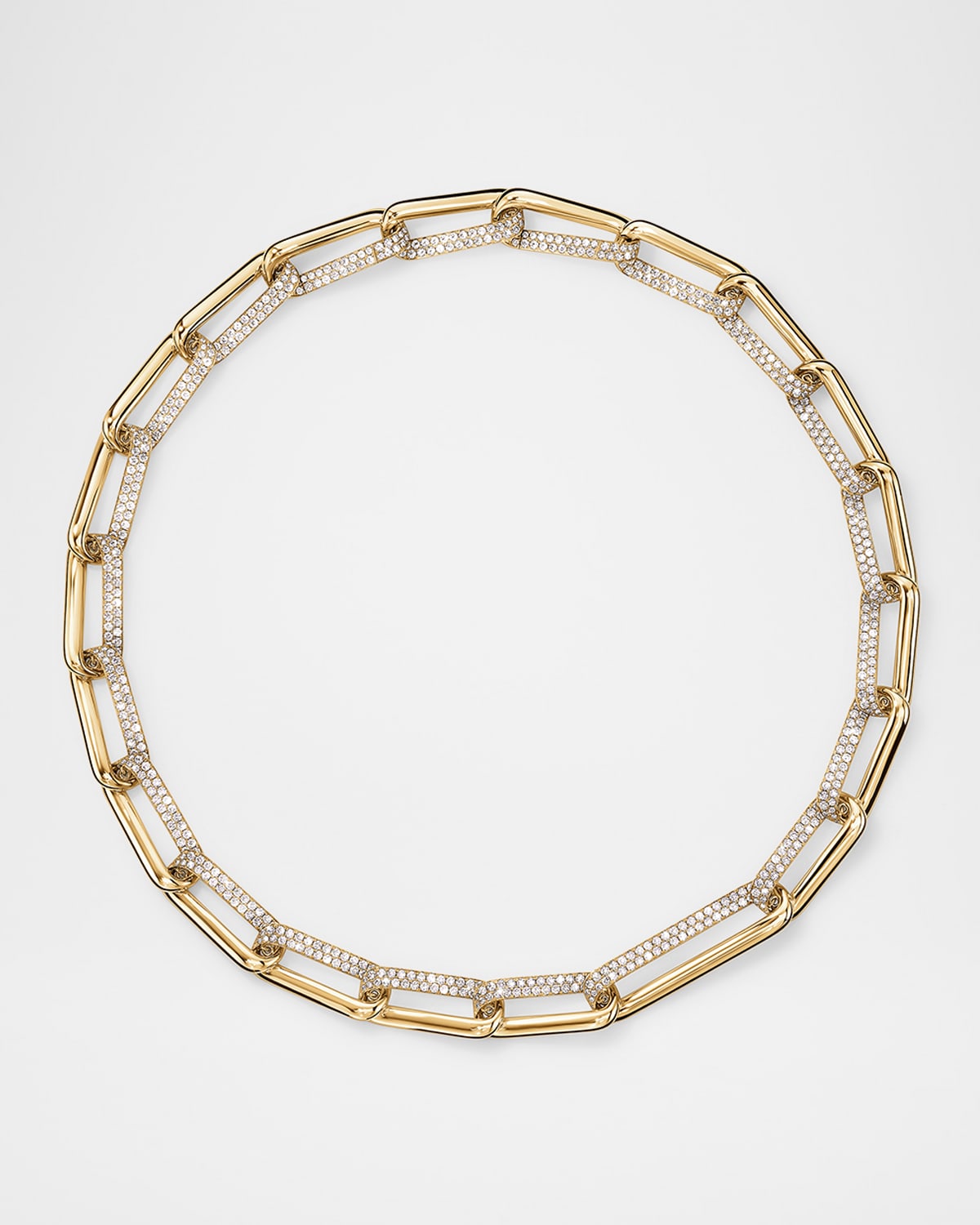 Inside Out Elongated Diamond Link Necklace