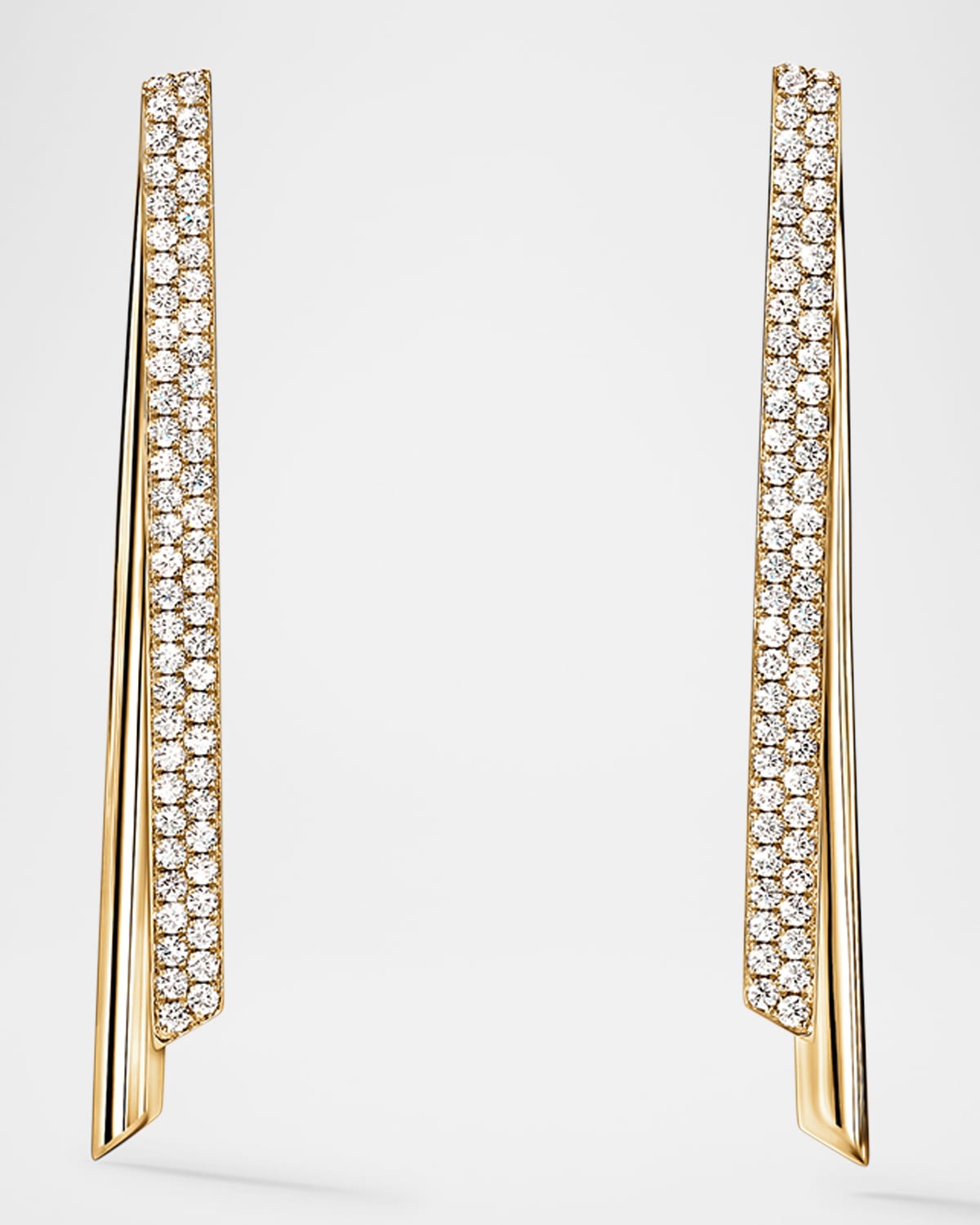 18K Yellow Gold Inside Out Diamond Flip Drop Earrings