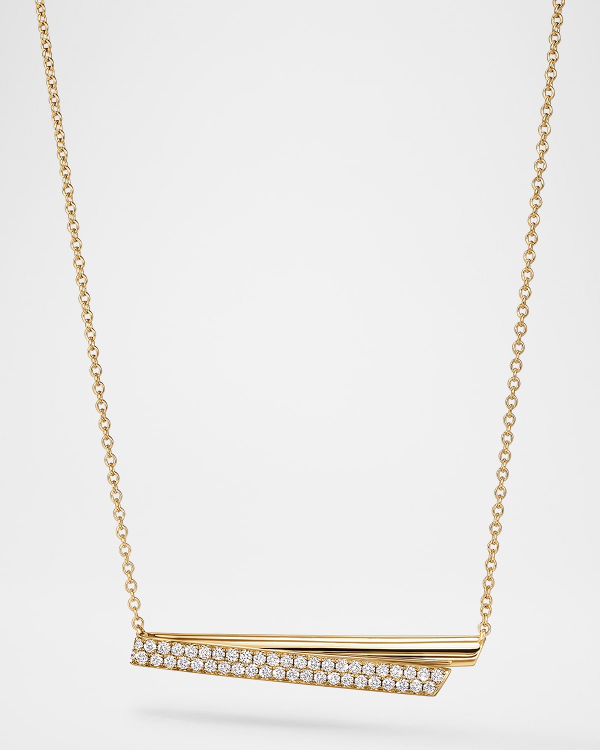 18K Yellow Gold Inside Out Diamond Flip Pendant Necklace