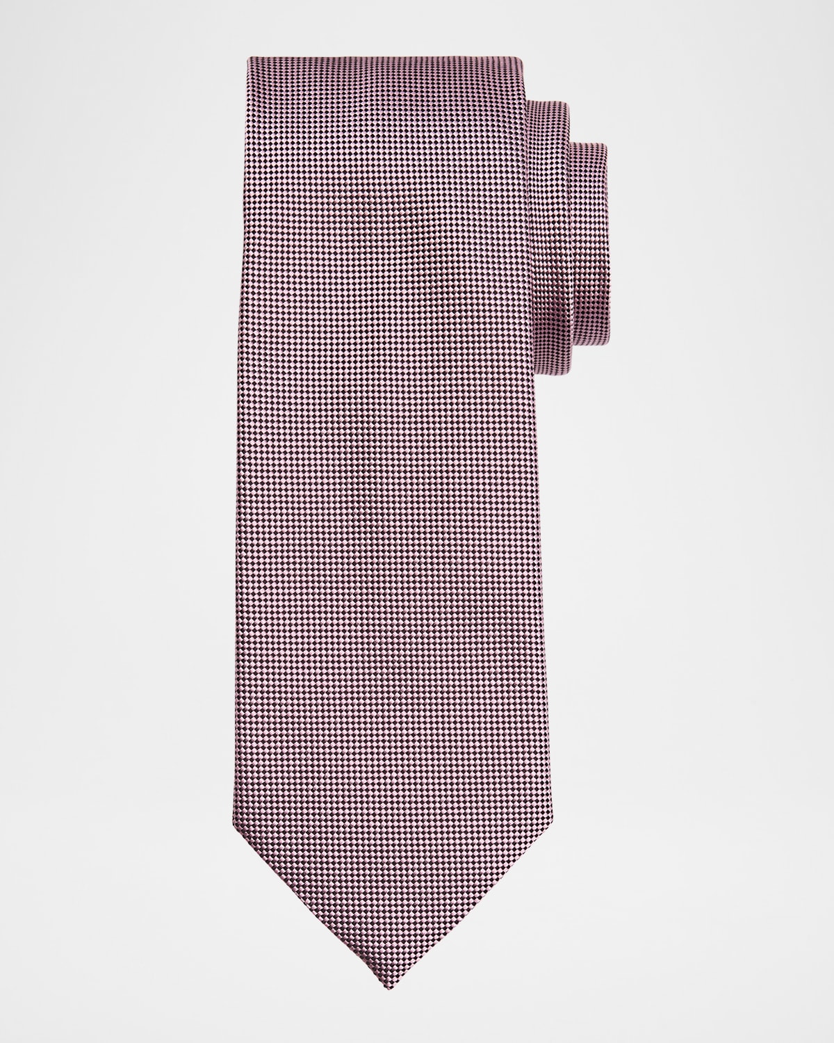 Zegna Men's Tic-weave Silk Tie In Pink