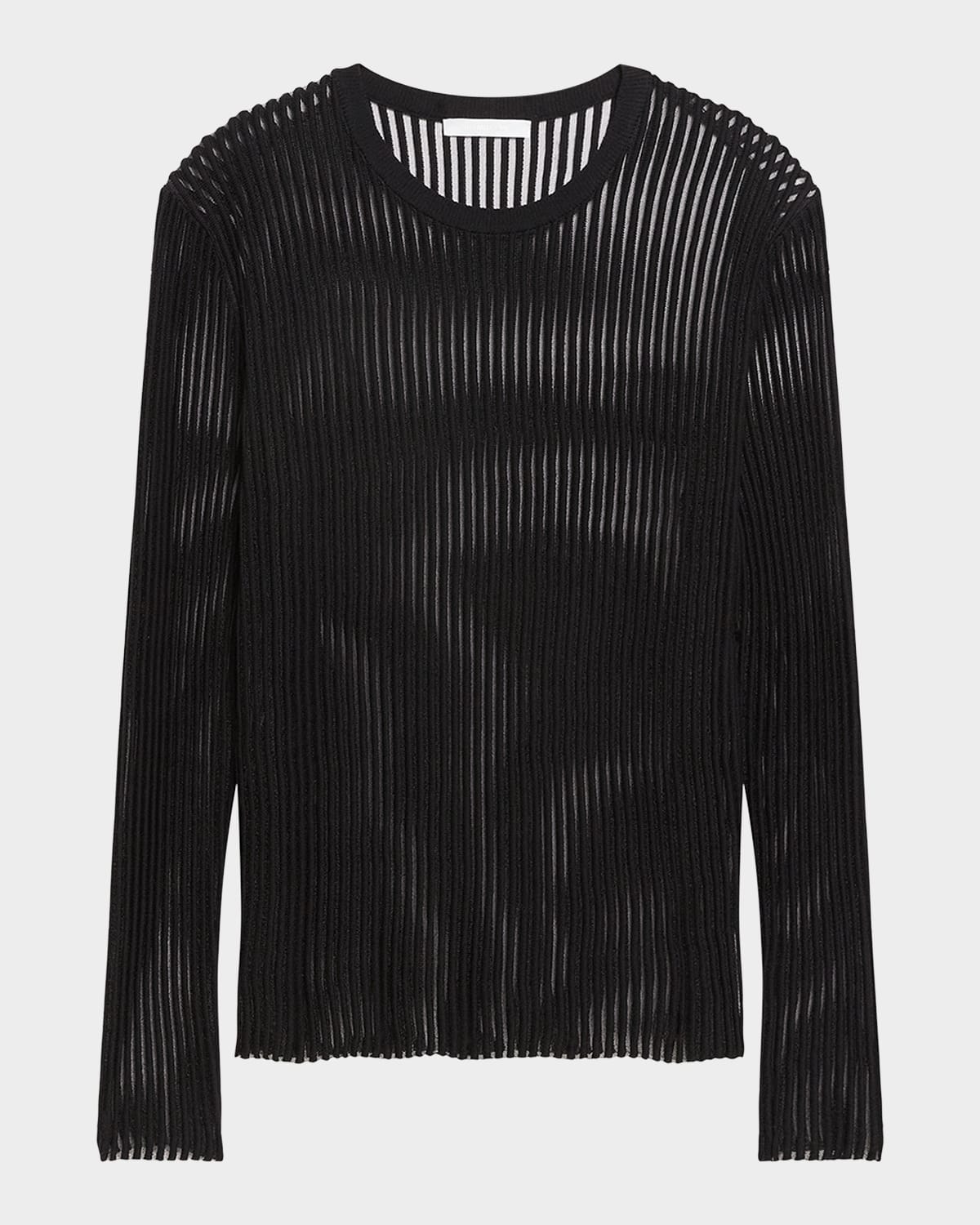 Helmut Lang Men's Sheer Vertical Ribbed Top