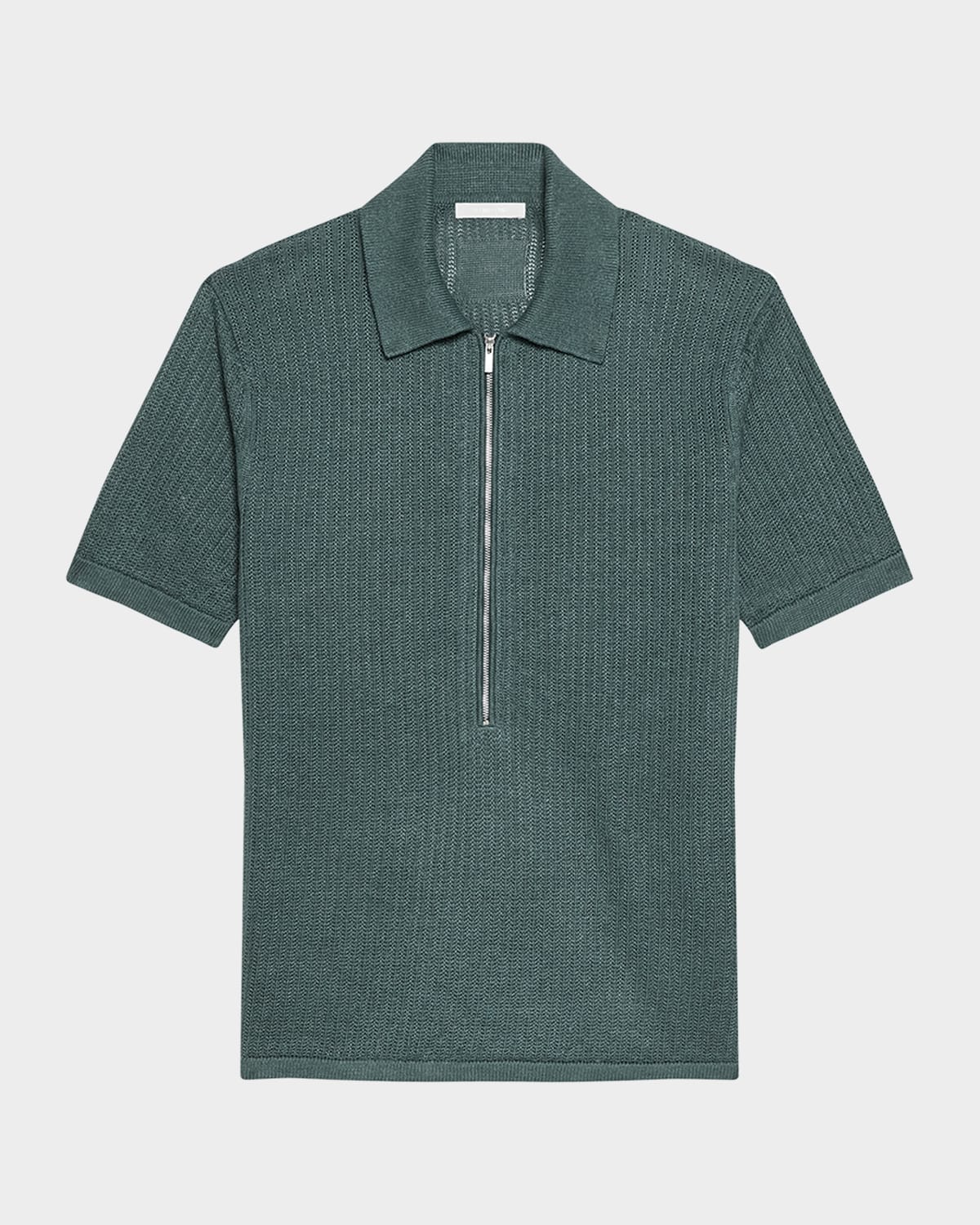 Men's Half-Zip Pointelle Polo Shirt