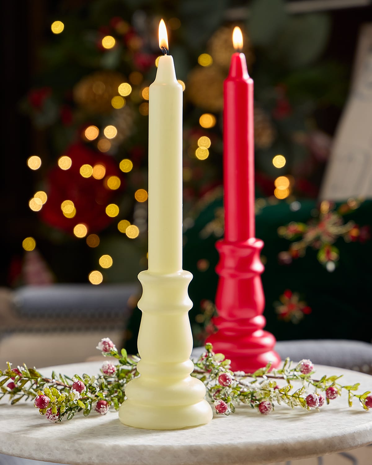 Neiman Marcus Candlestick-Shaped Candle, Cream