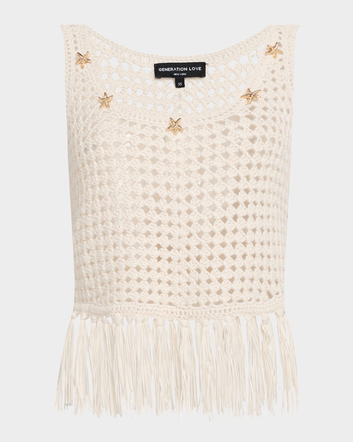 Generation Love Ginger Embellished Crochet Fringe Tank Top