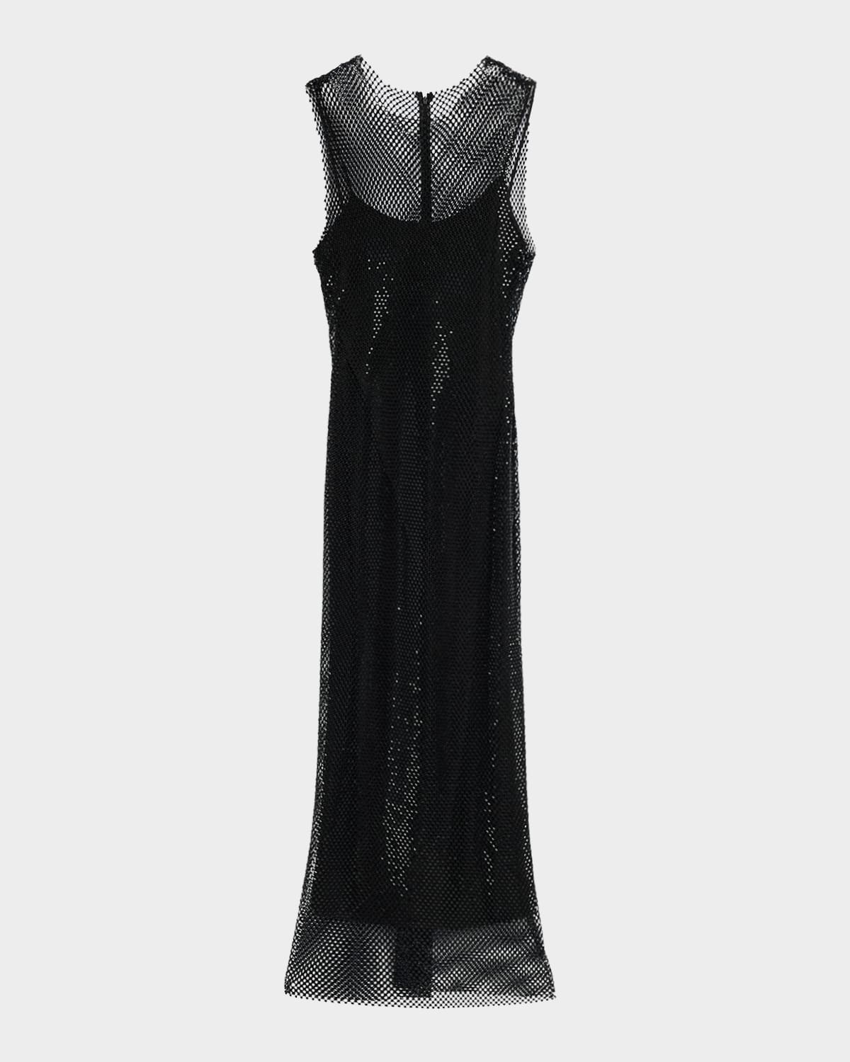 Rhinestone Mesh Midi Dress
