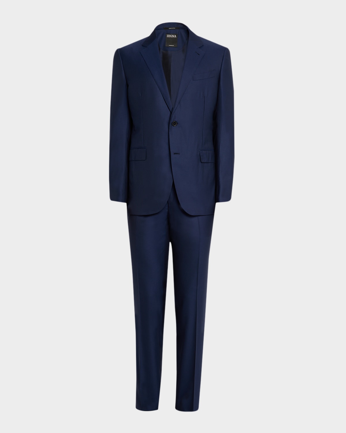 Zegna Men's Melange Trofeo Suit In Blue