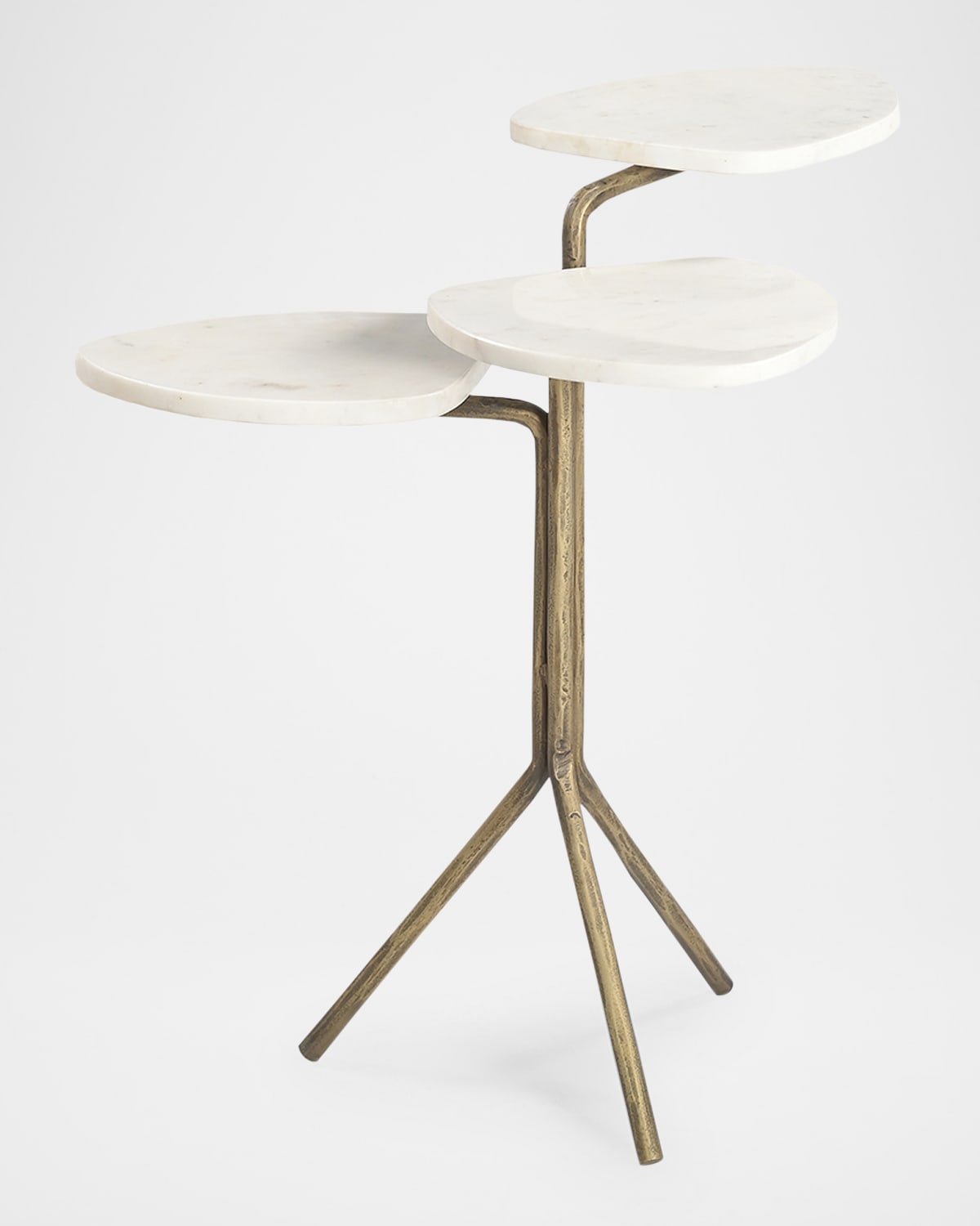 Shop Katherine Noble By Bmc Alpine Accent Table In Brass/white