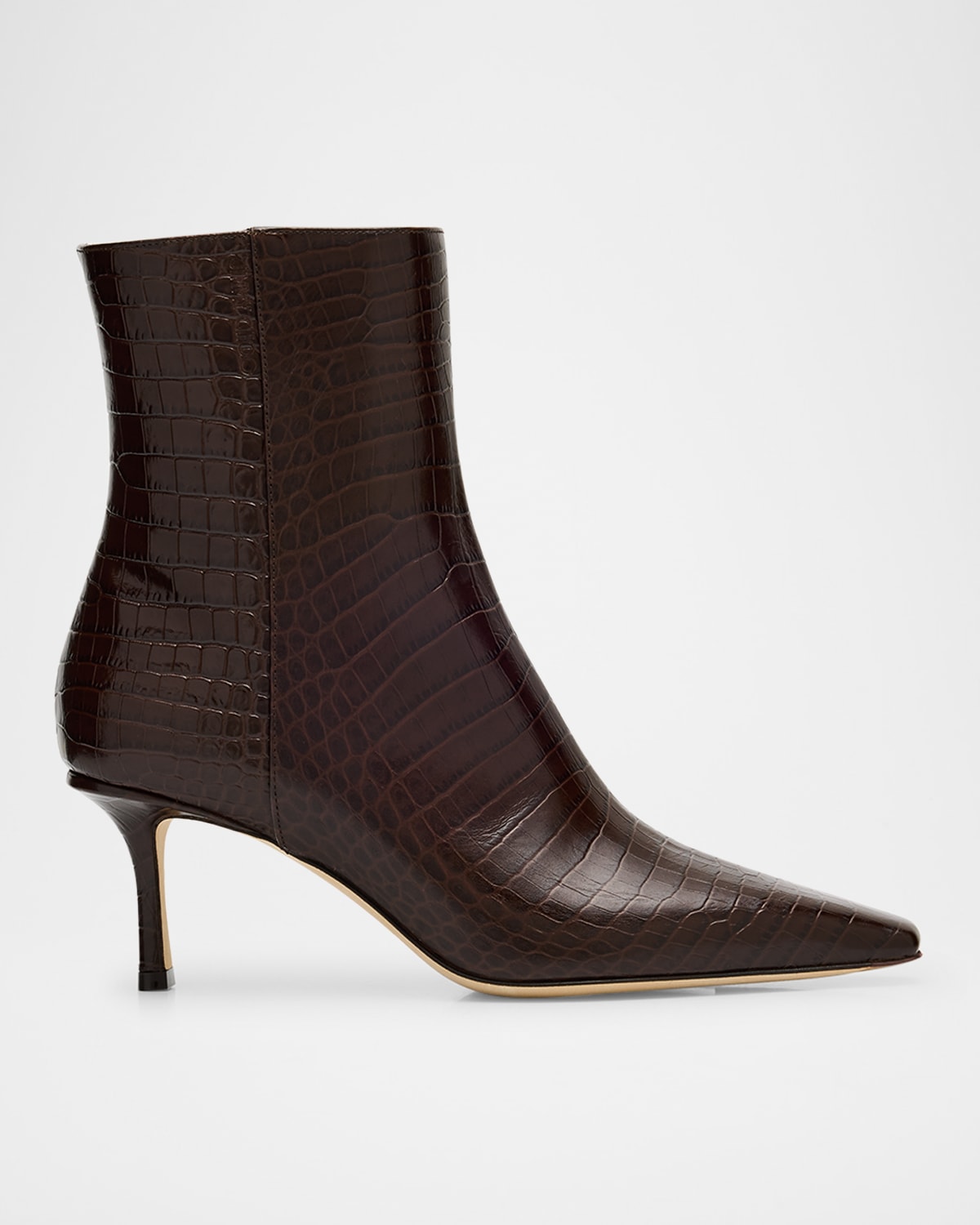 Jimmy Choo Camile Croc-embossed Leather Ankle Boots In Brown