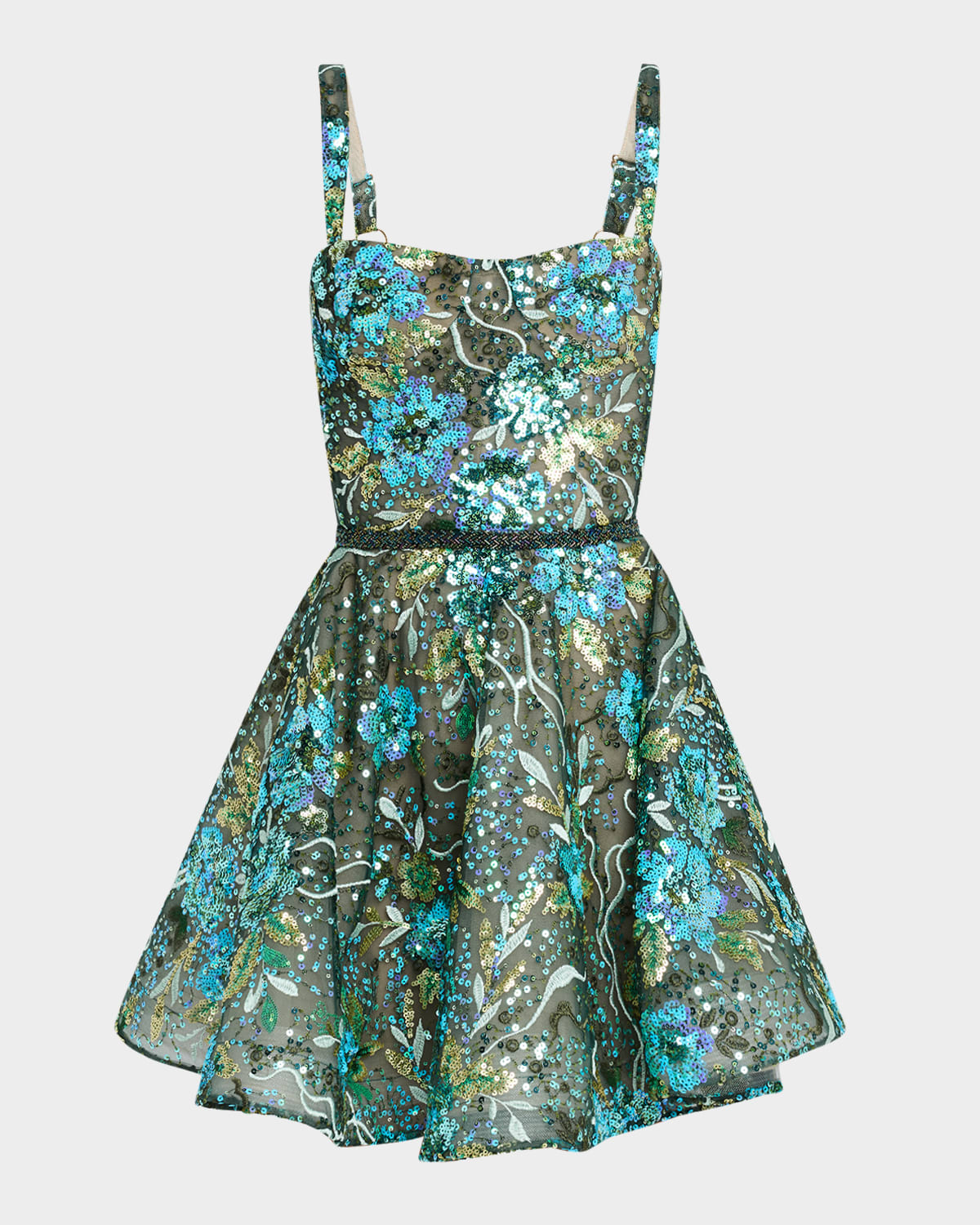 BRONX AND BANCO MADEMOISELLE SEQUIN EMBROIDERED MINI DRESS 