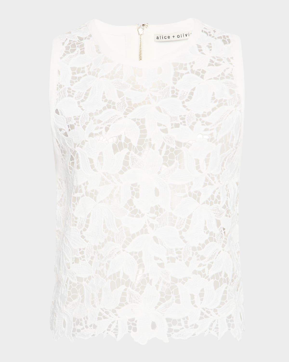 Danielle Lace-Front Sweater Tank
