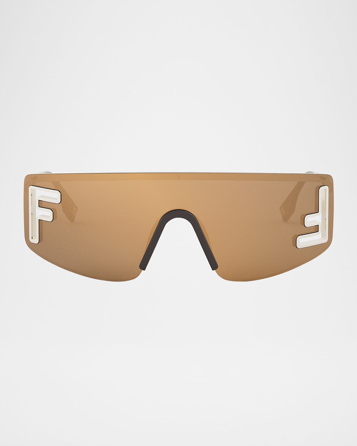 Fendi Sport Wrap Around Sunglasses In Gold Brown Mirror