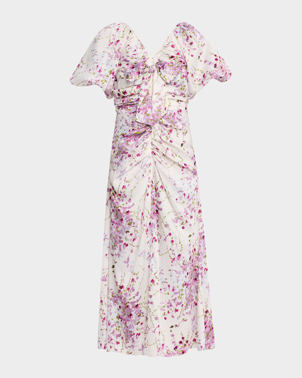 Shop Cinq À Sept Brenton Puff-sleeve Midsummer Bloom Dress
