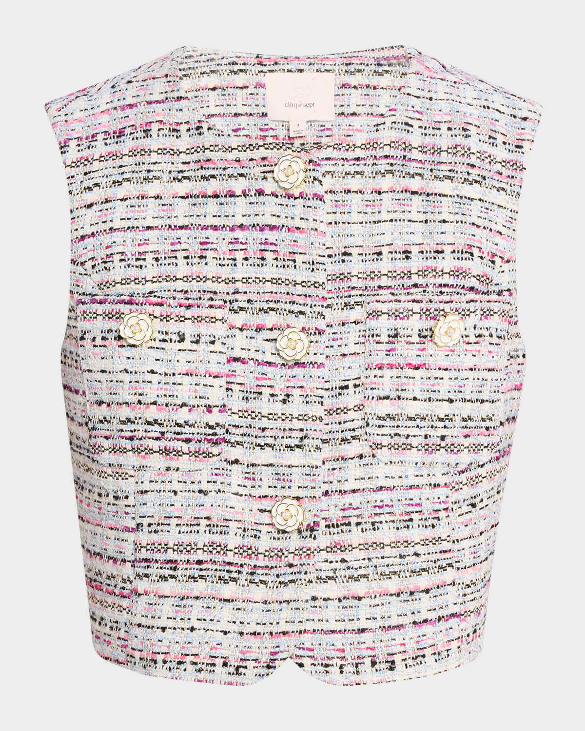 Cinq À Sept Auden Cropped Tweed Vest