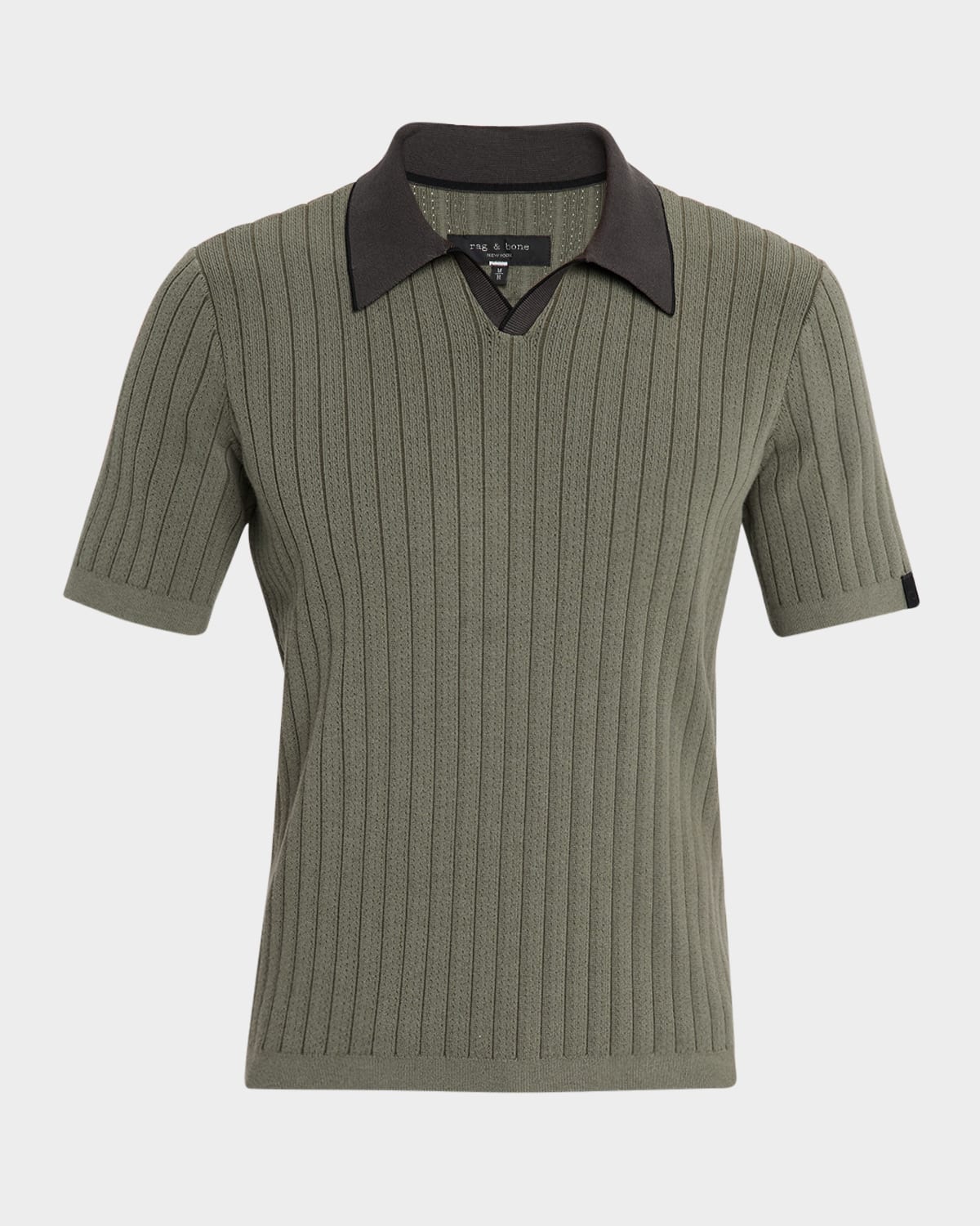 Rag & Bone Men's Sanford Ribbed Johnny Collar Polo Sweater