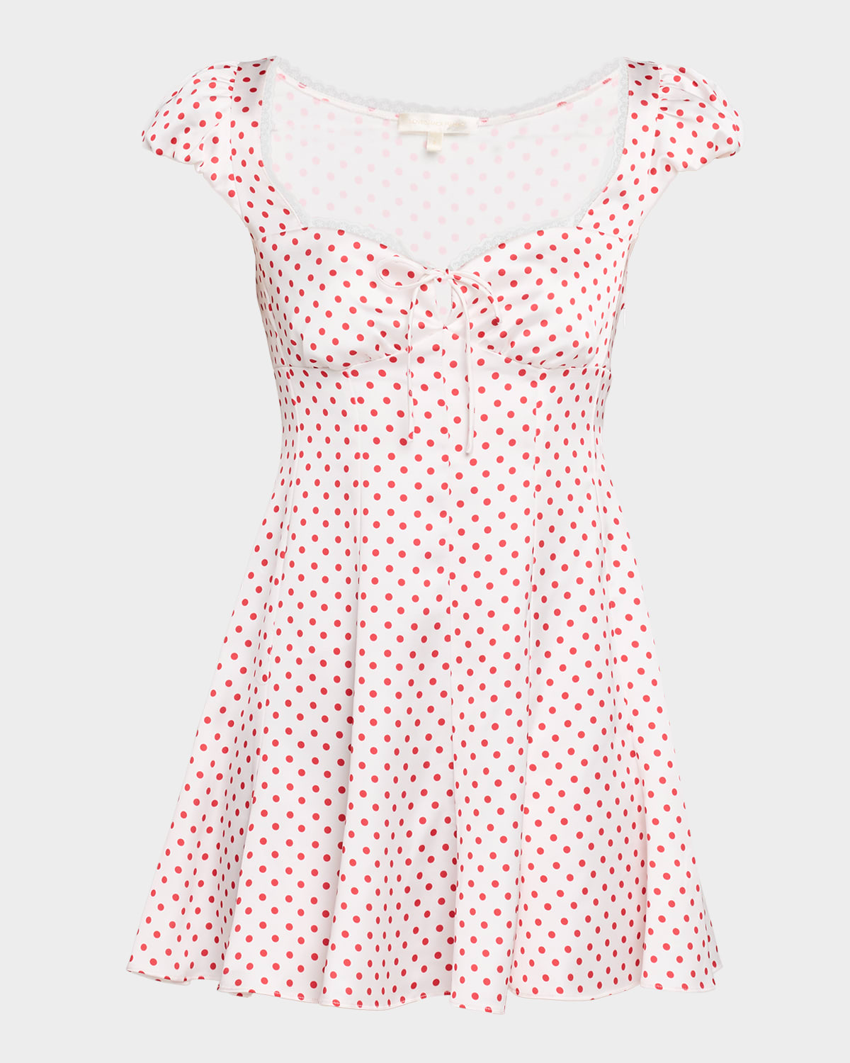Loveshackfancy Avine Polka-dot Mini Dress In White
