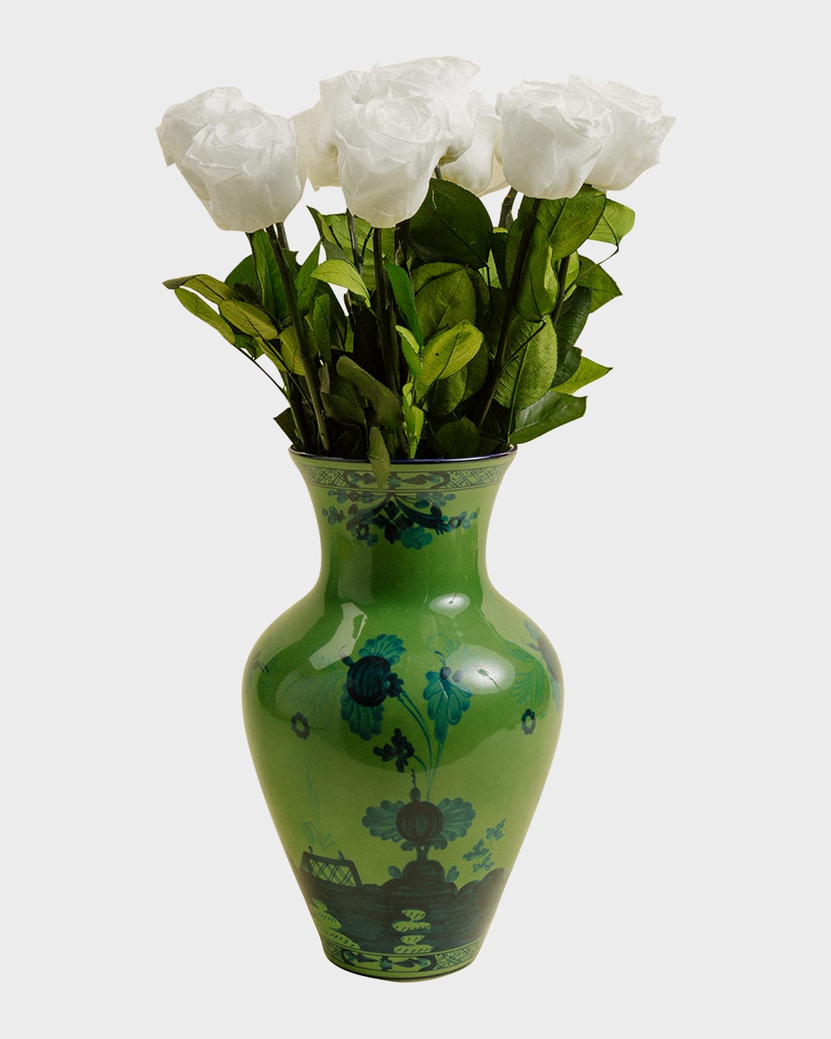 Venus Et Fleur X Ginori 1735 Eternity Roses In Ming Porcelain Vase, 20" Tall In Multi