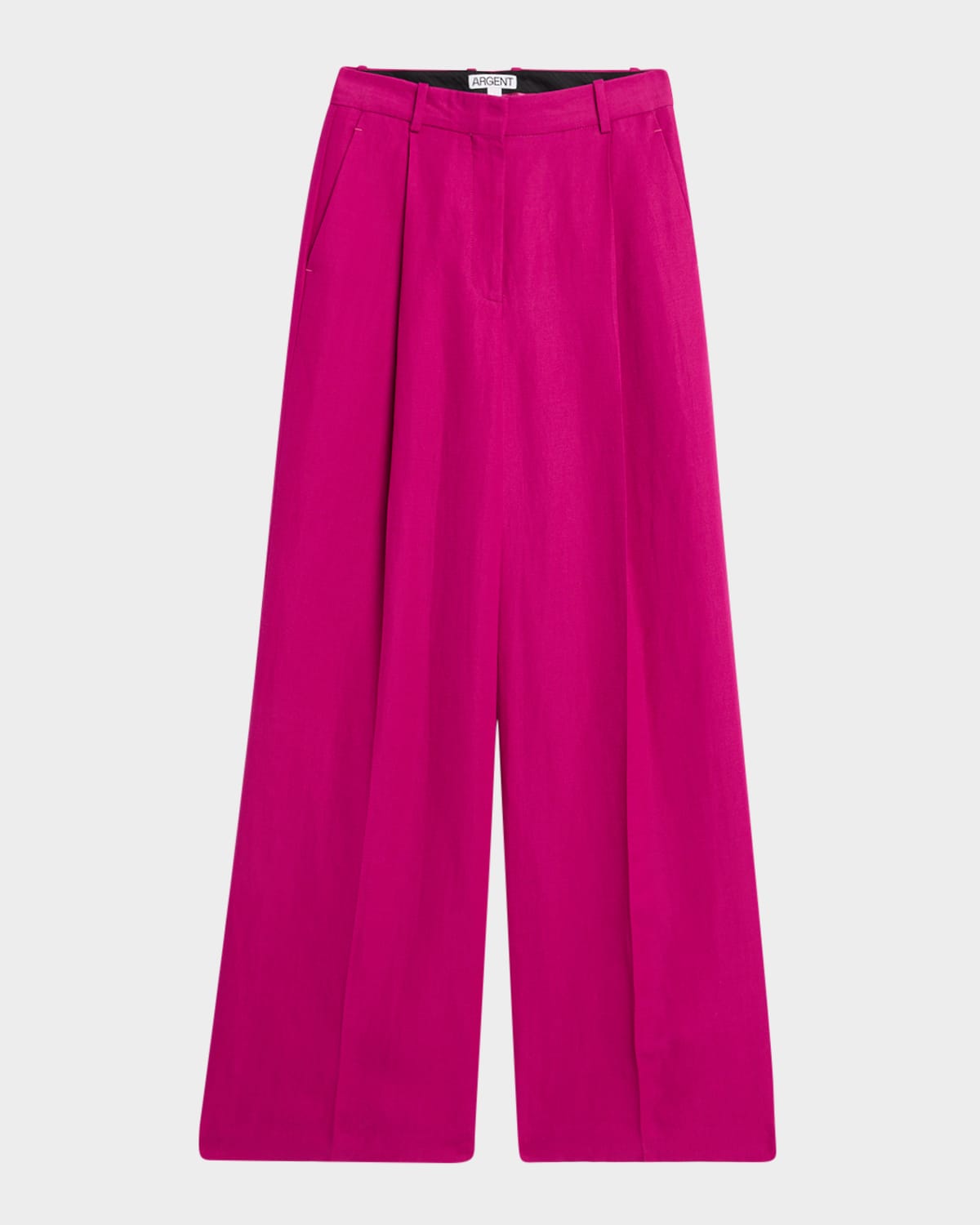 Argent Pleated High-rise Twill Trousers In Pink