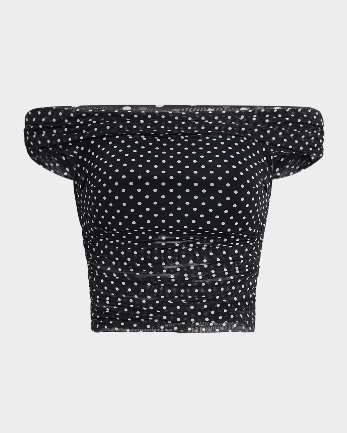 Alice + Olivia Isadola Folded Off-Shoulder Ruched Top