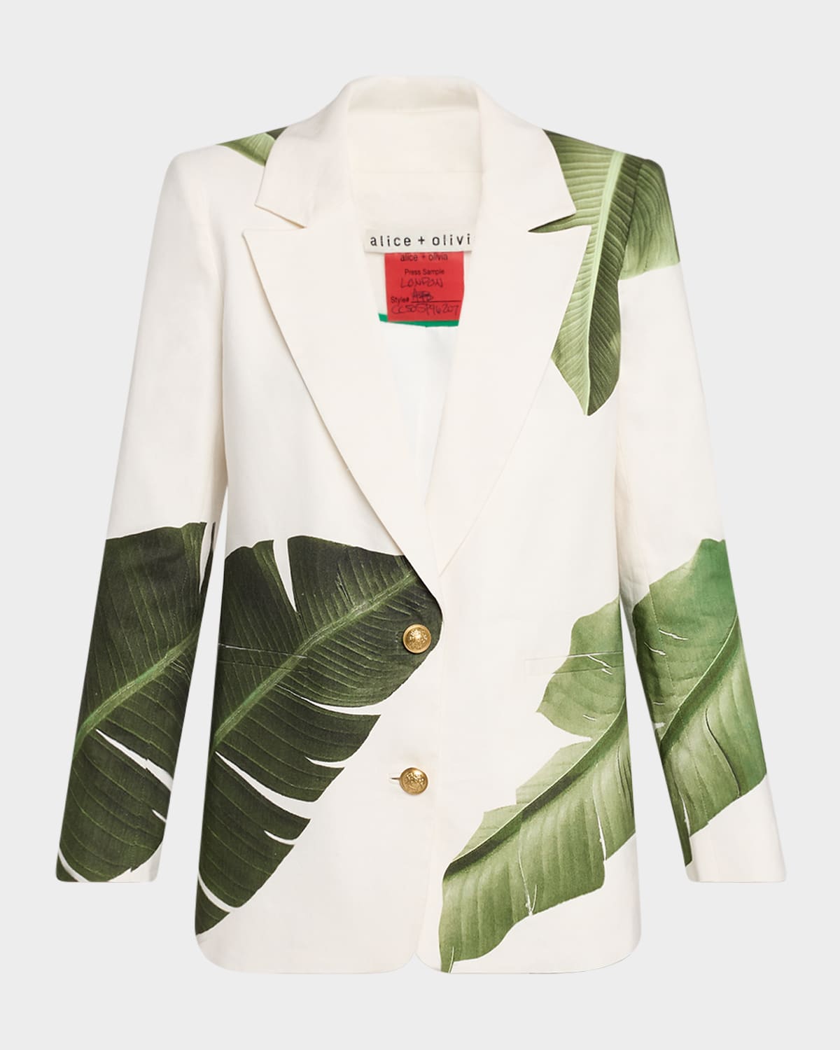 Alice And Olivia Elna Slim Long Blazer