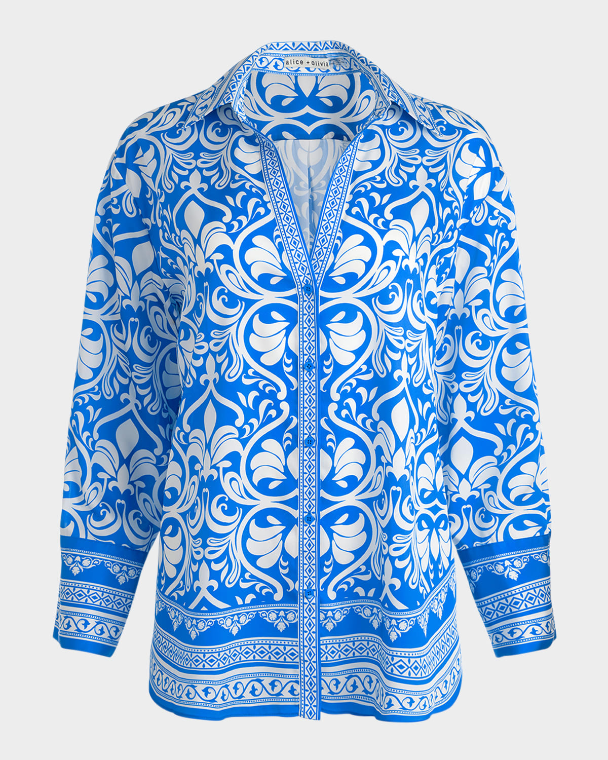 Alice And Olivia Kiva Printed Oversized Pajama Shirt