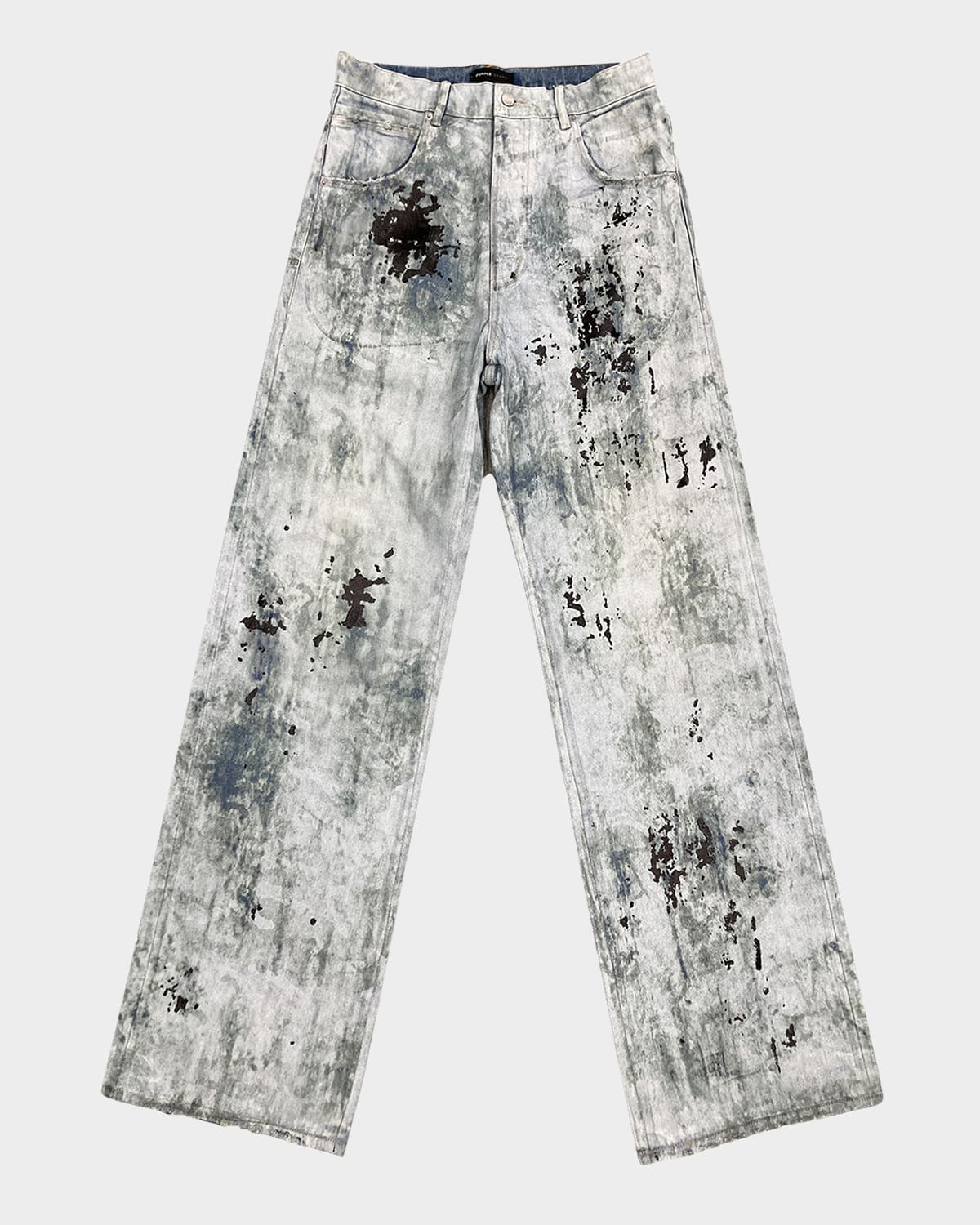 Purple Men's Worn Camouflage Jeans
