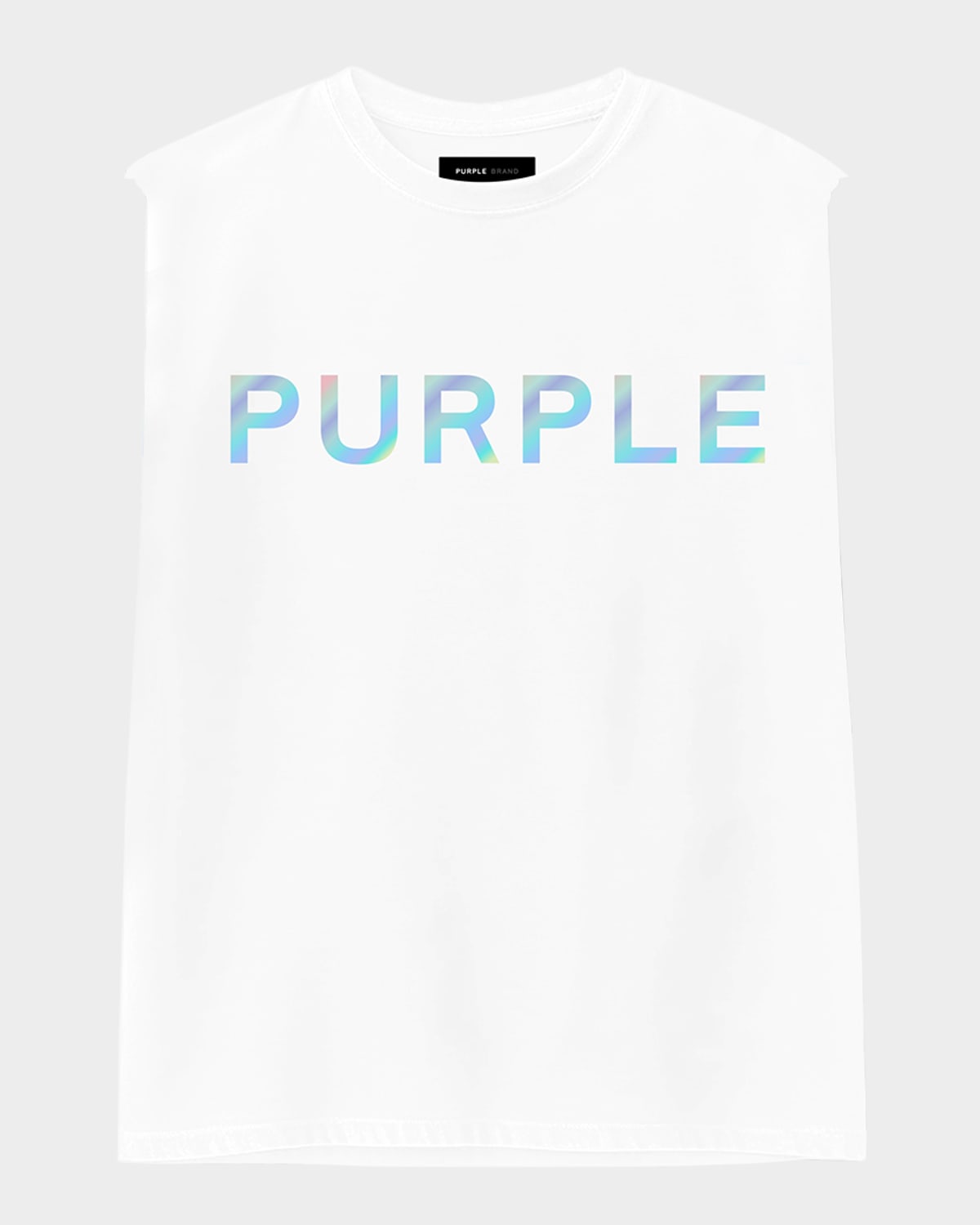 Men's Sleeveless Textured Logo Top