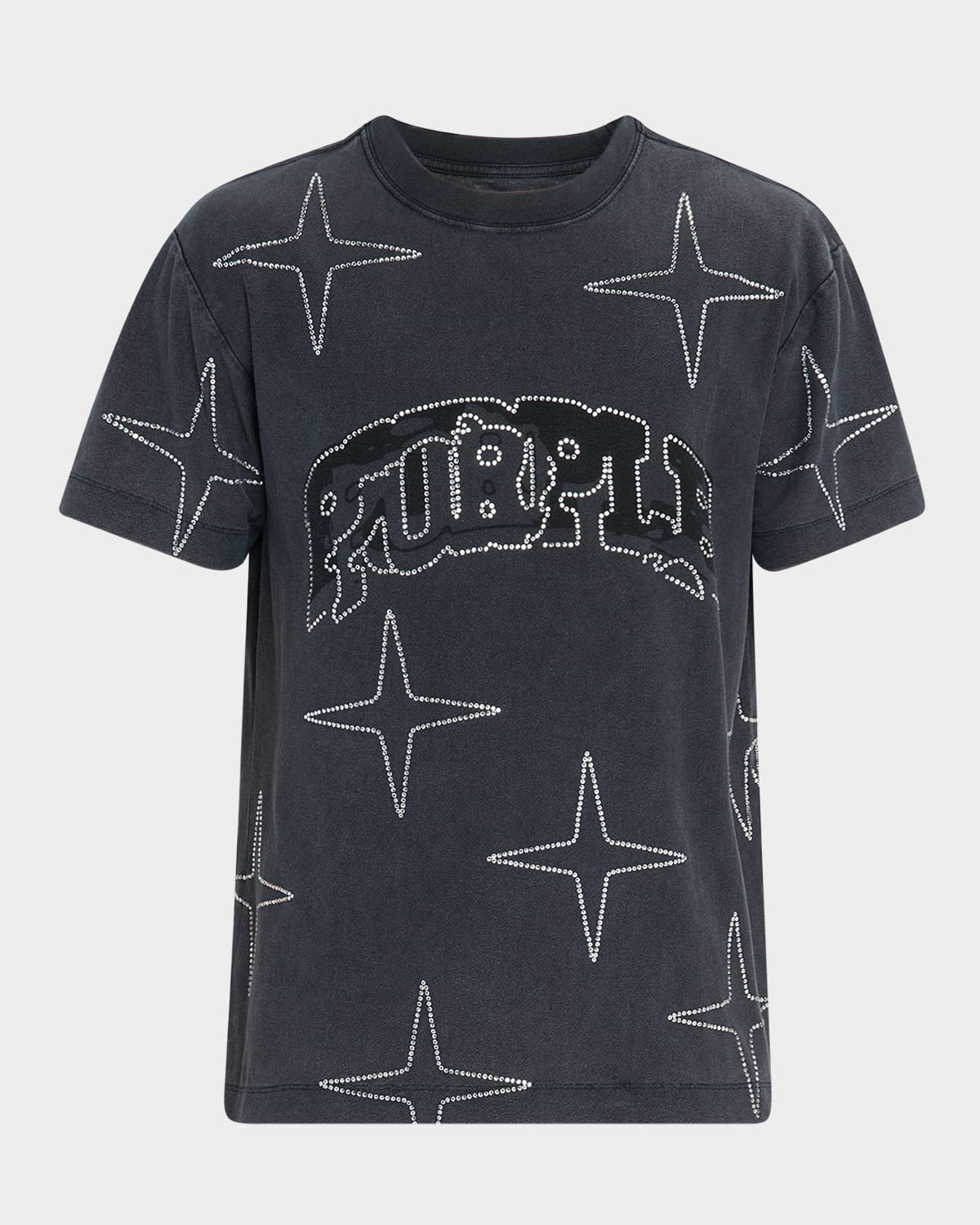 Men's Textured Jersey Crystal Logo Crewneck T-Shirt