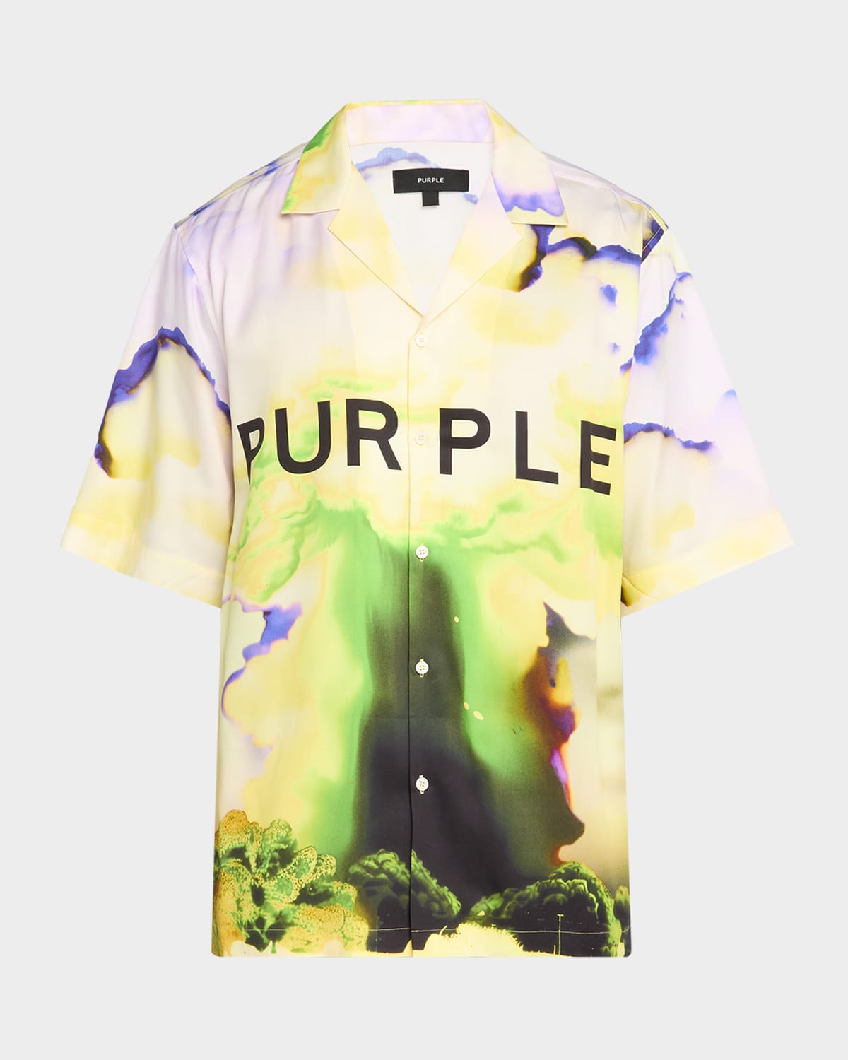 Men's Lyocell Relaxed Fit Logo Camp Shirt