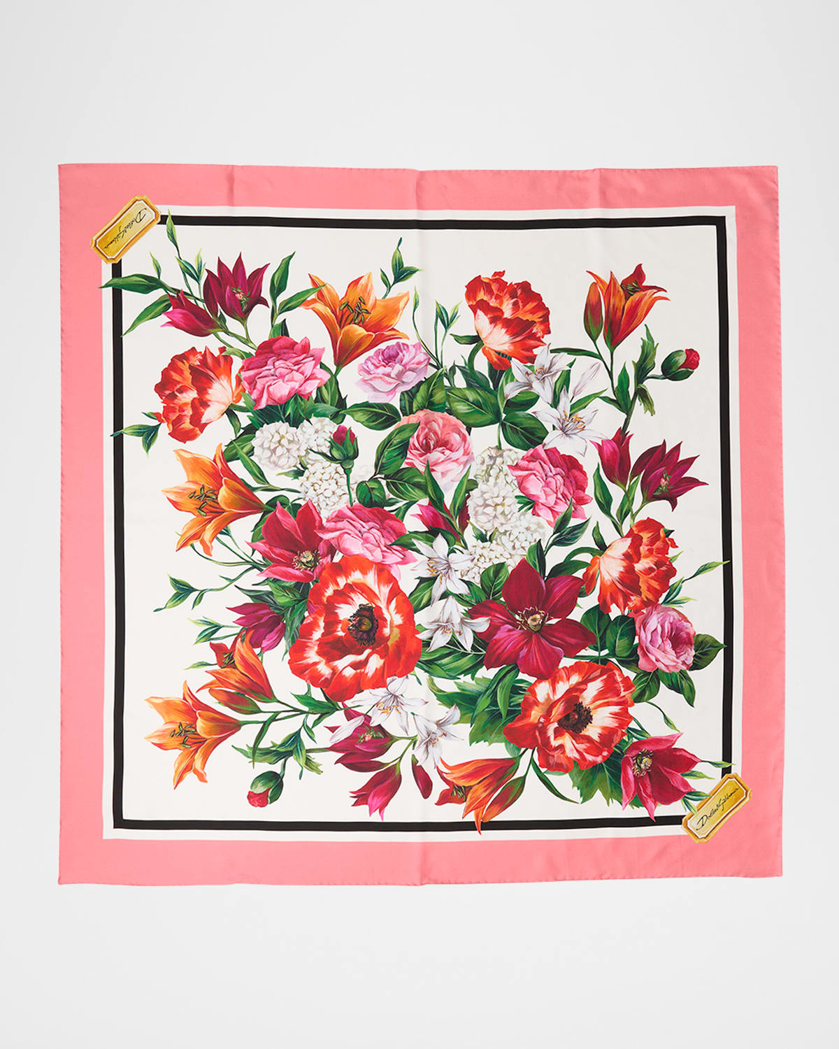 Dolce & Gabbana Floral Foulard Silk Scarf